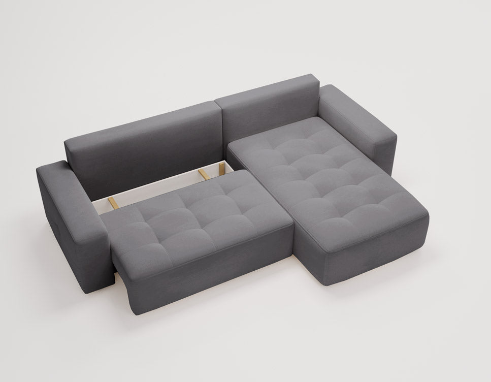 Designer Nordic Velvet Sofa with Sleeper Function and Storage