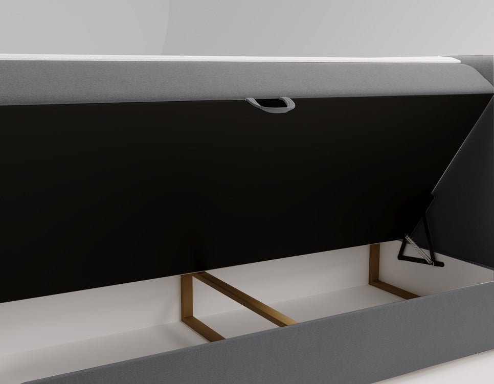Box spring bed Bergamo velvet with storage