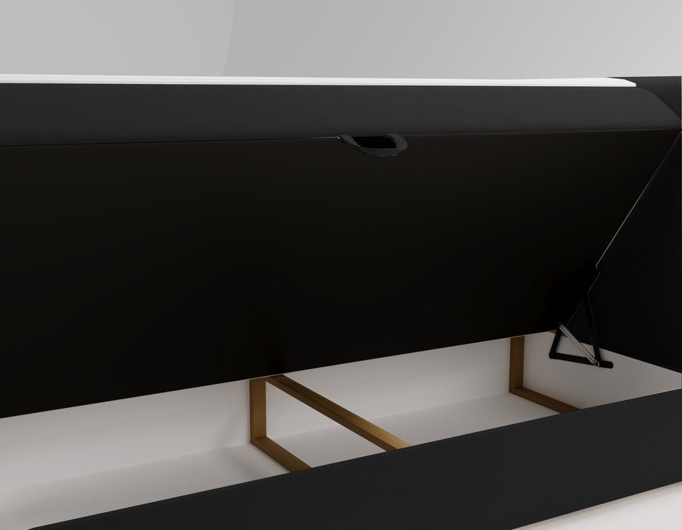 Box spring bed Bergamo velvet with storage