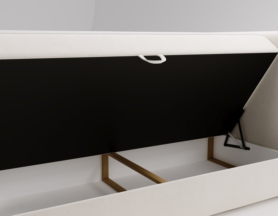 Box spring bed Bergamo velvet with storage