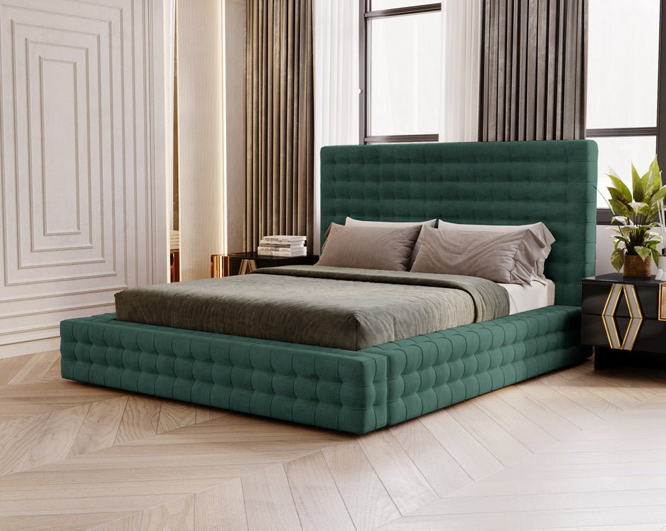 Designer Upholstered Bed Cloud in Velvet with Storage