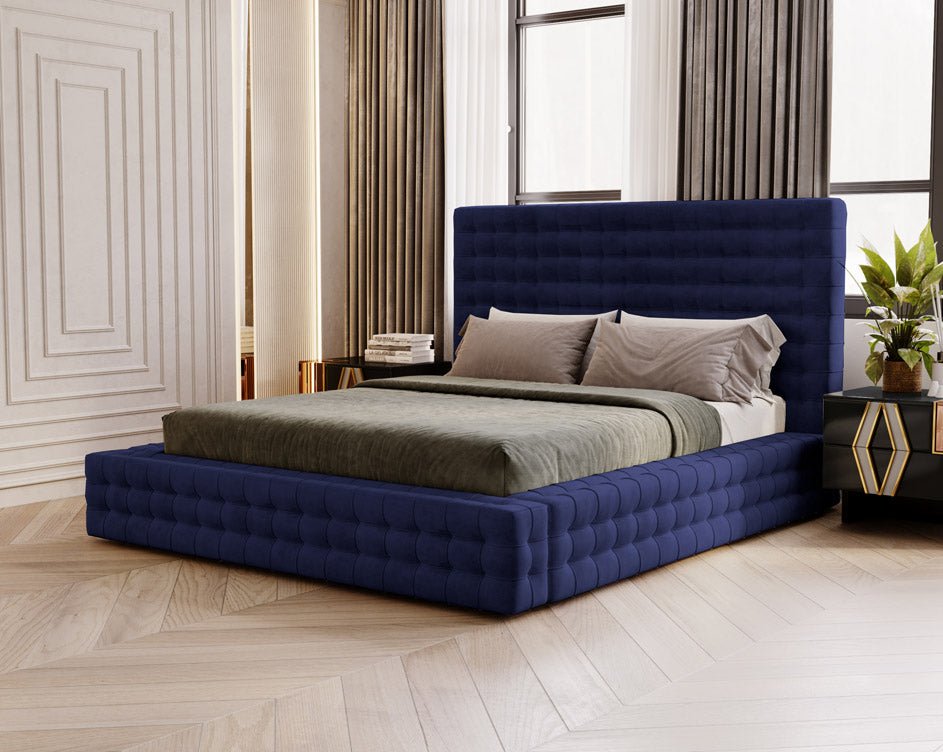 Designer Upholstered Bed Cloud in Velvet with Storage