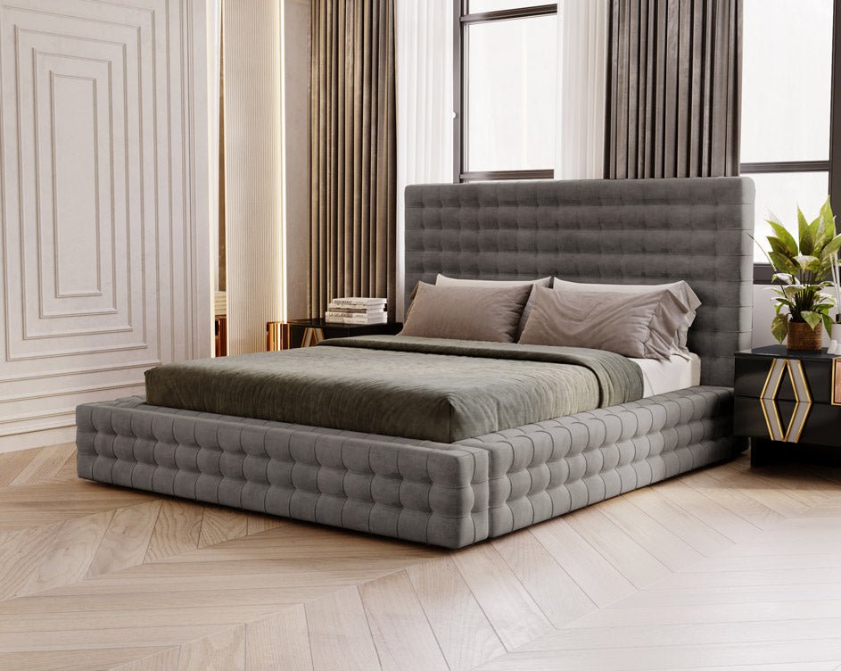 Designer Upholstered Bed Cloud in Velvet with Storage