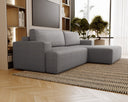 Designer corner sofa Siena bouclé with sofa bed function and storage space