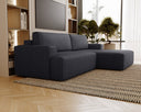 Designer corner sofa Siena bouclé with sofa bed function and storage space