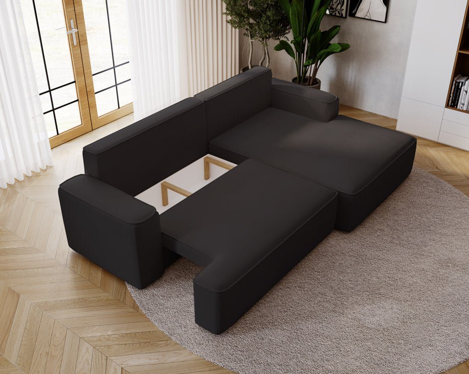 Designer Sofa Fresh in Velvet with Sleeper Function and Storage Space