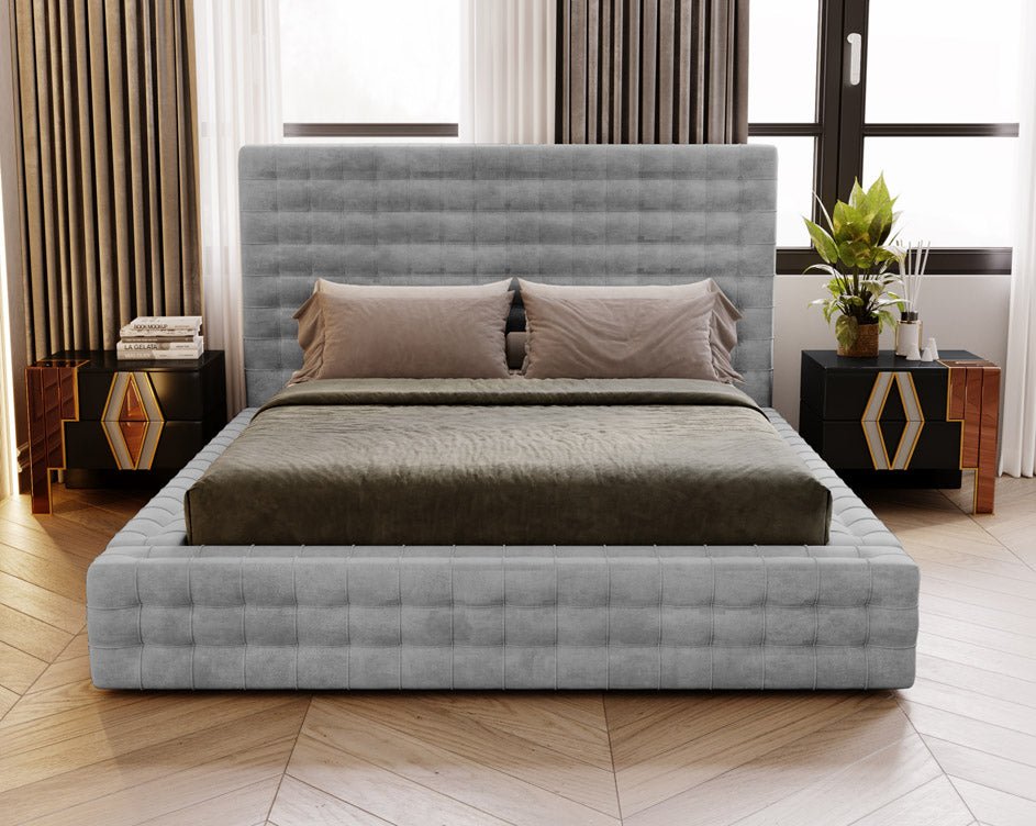 Designer Upholstered Bed Cloud in Velvet with Storage