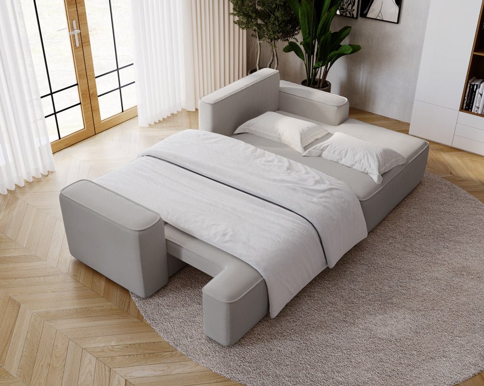 Designer Sofa Fresh in Velvet with Sleeper Function and Storage Space