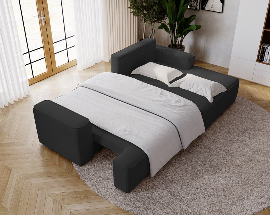 Designer Sofa Fresh in Velvet with Sleeper Function and Storage Space