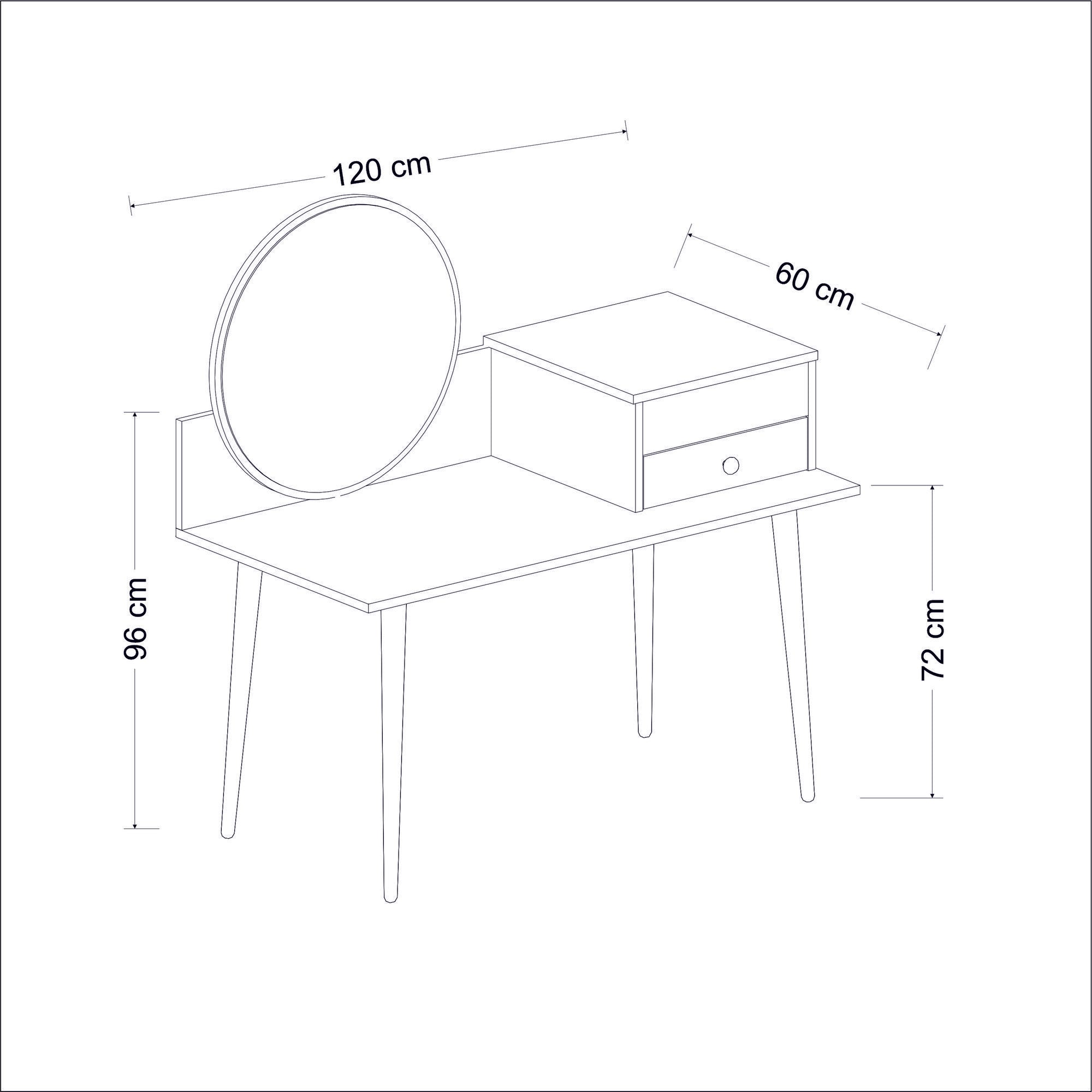Designer Dressing Table Angel including Mirror