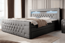 Sonno Box Spring Bed with RGB, USB, and Storage Space
