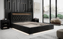 Designer Upholstered Bed Ida incl. RGB, USB, and Storage