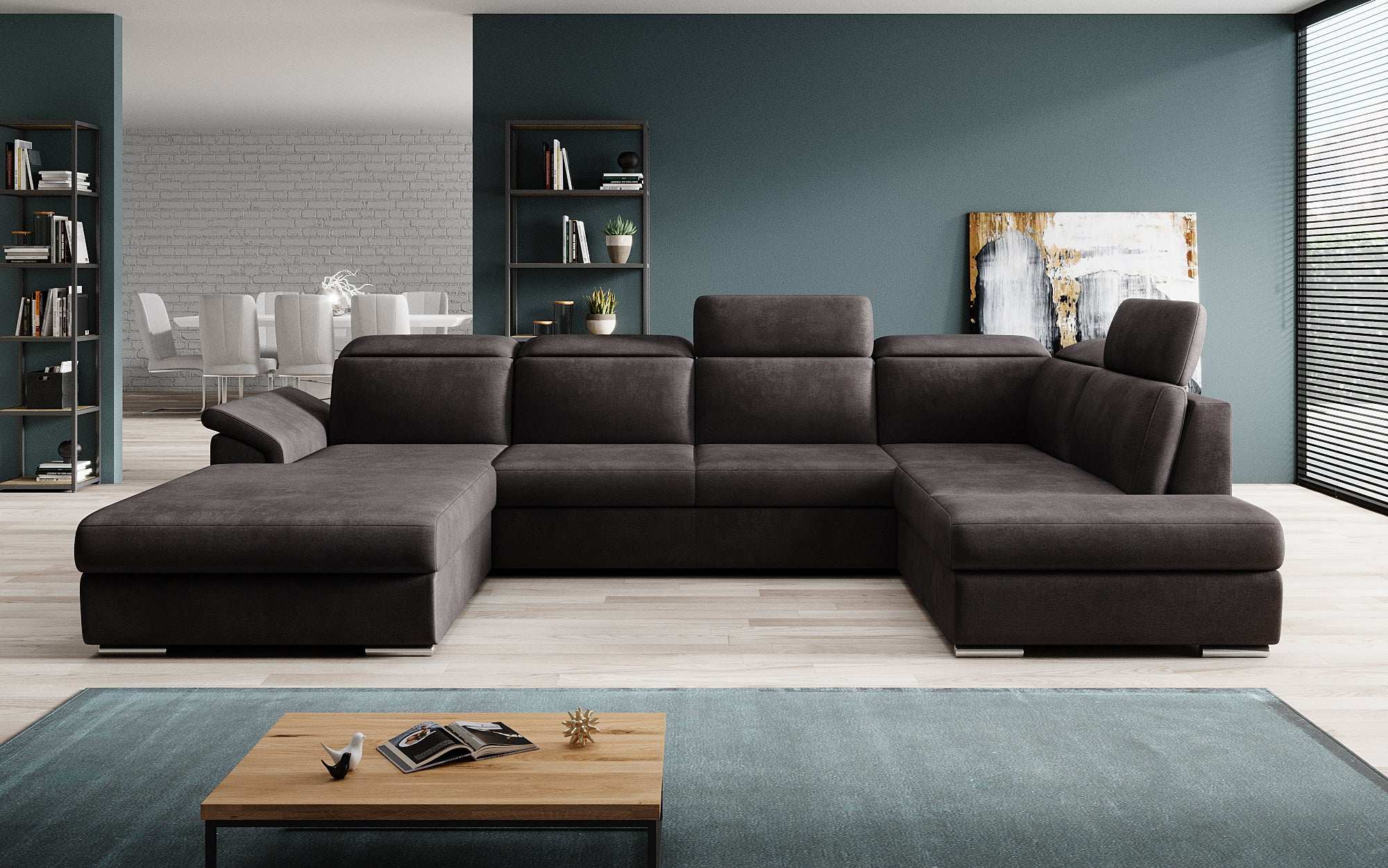 Designer Sofa Emiliano with Sleeping and Folding Function