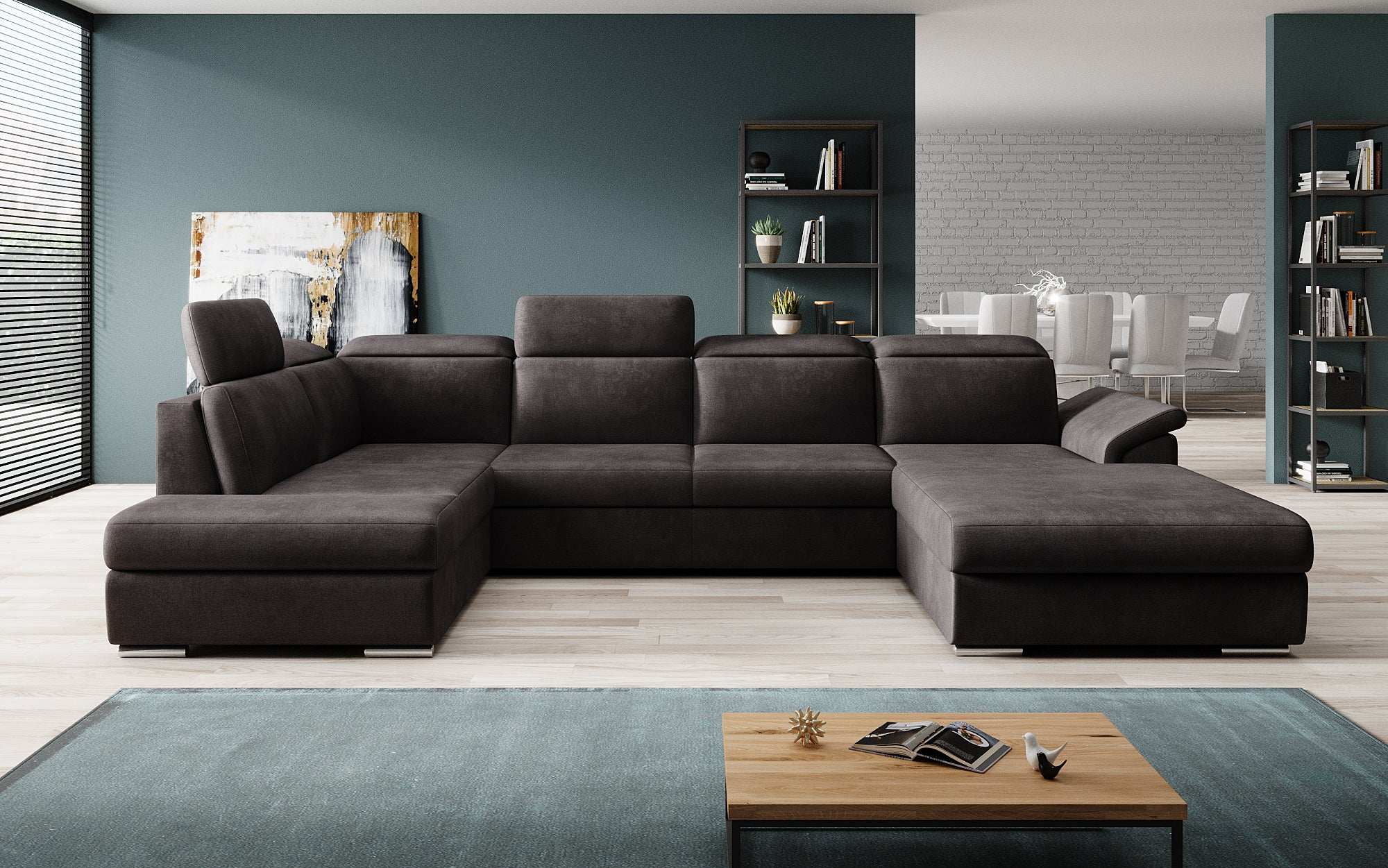 Designer Sofa Emiliano with Sleeping and Folding Function