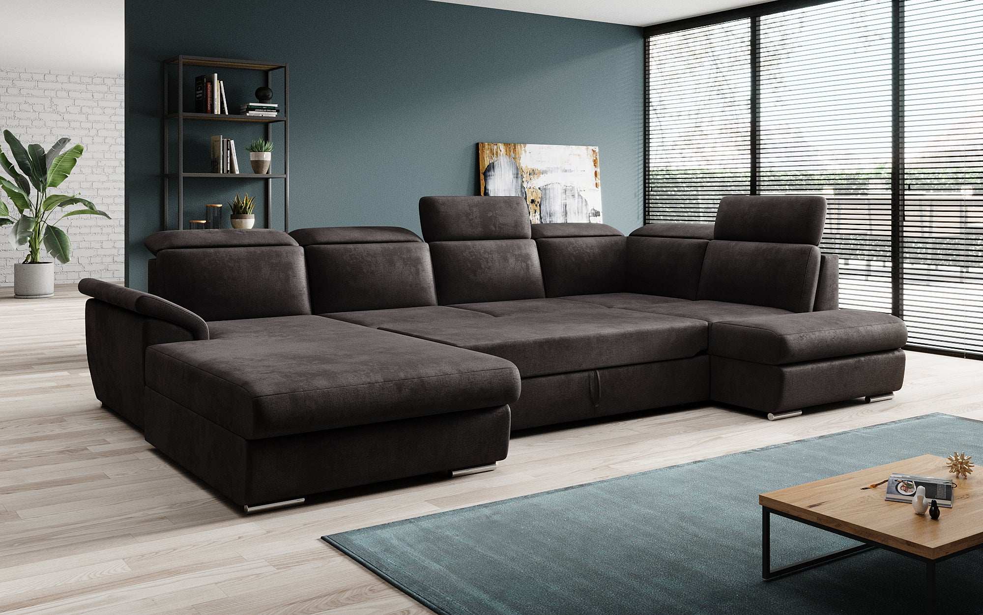 Designer Sofa Emiliano with Sleeping and Folding Function
