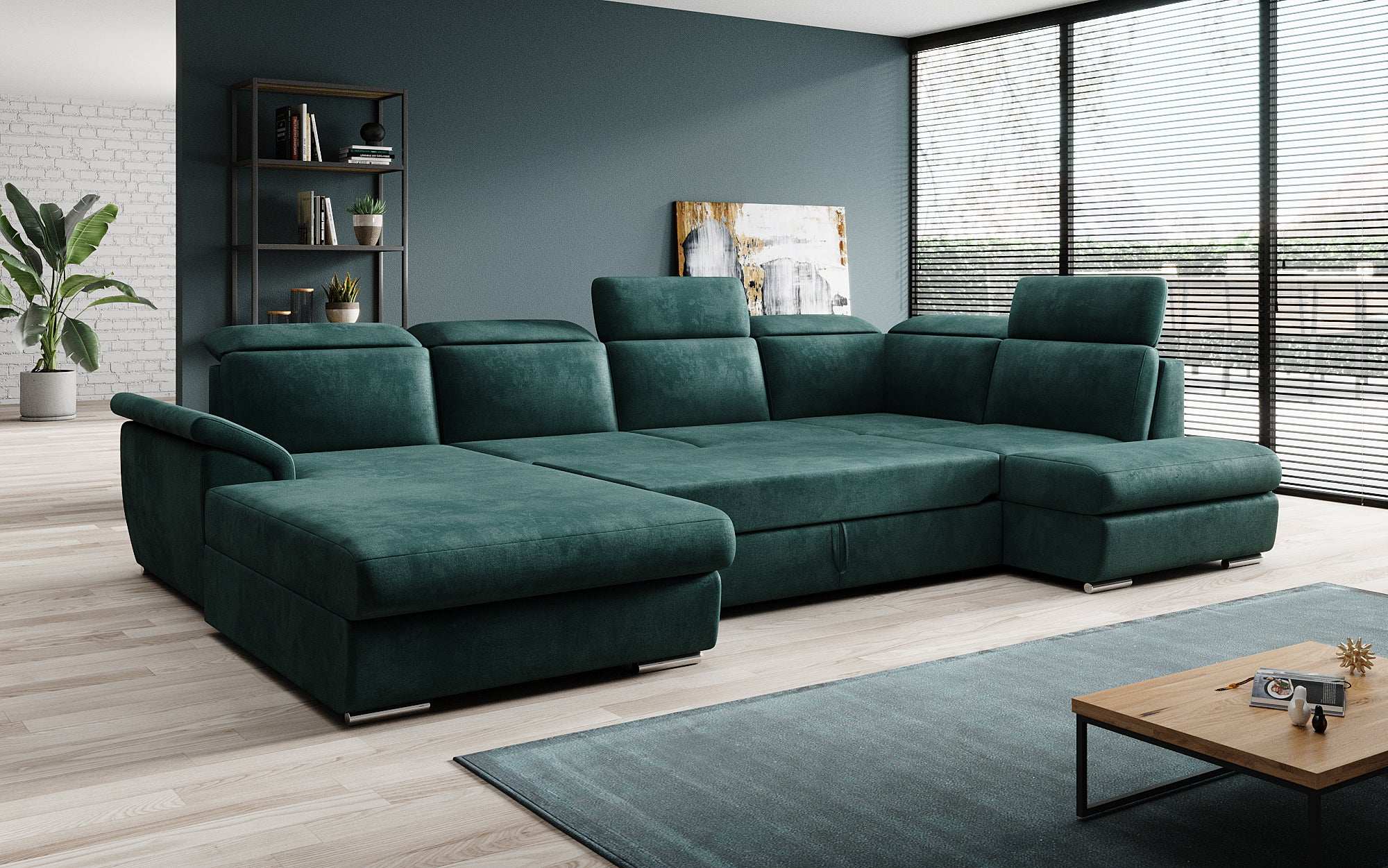 Designer Sofa Emiliano with Sleeping and Folding Function