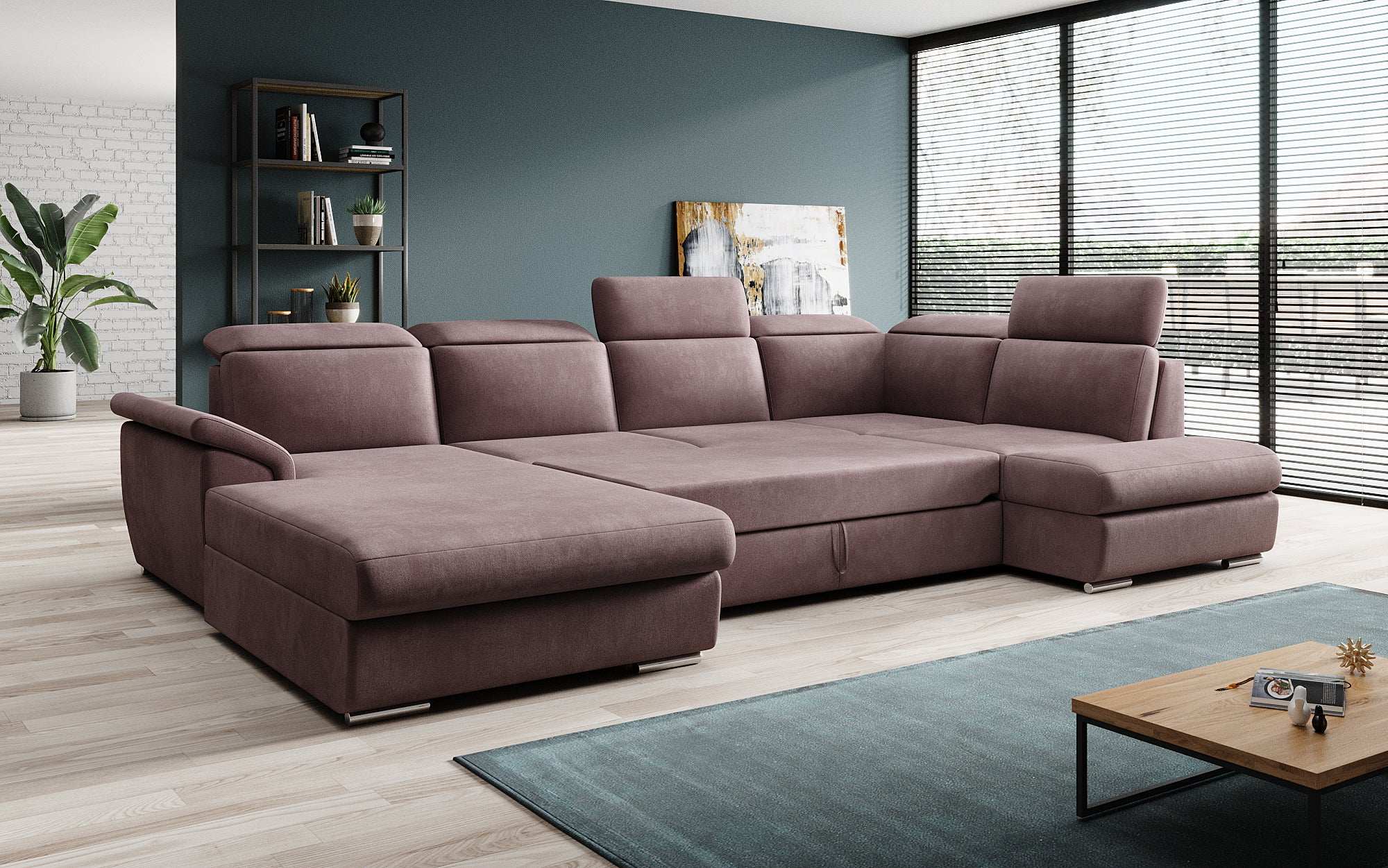 Designer Sofa Emiliano with Sleeping and Folding Function