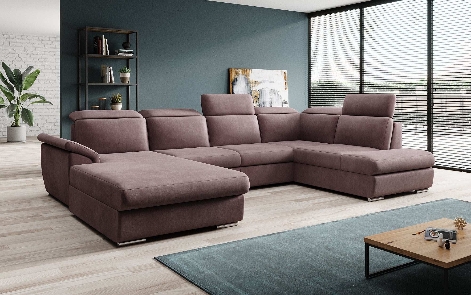Designer Sofa Emiliano with Sleeping and Folding Function