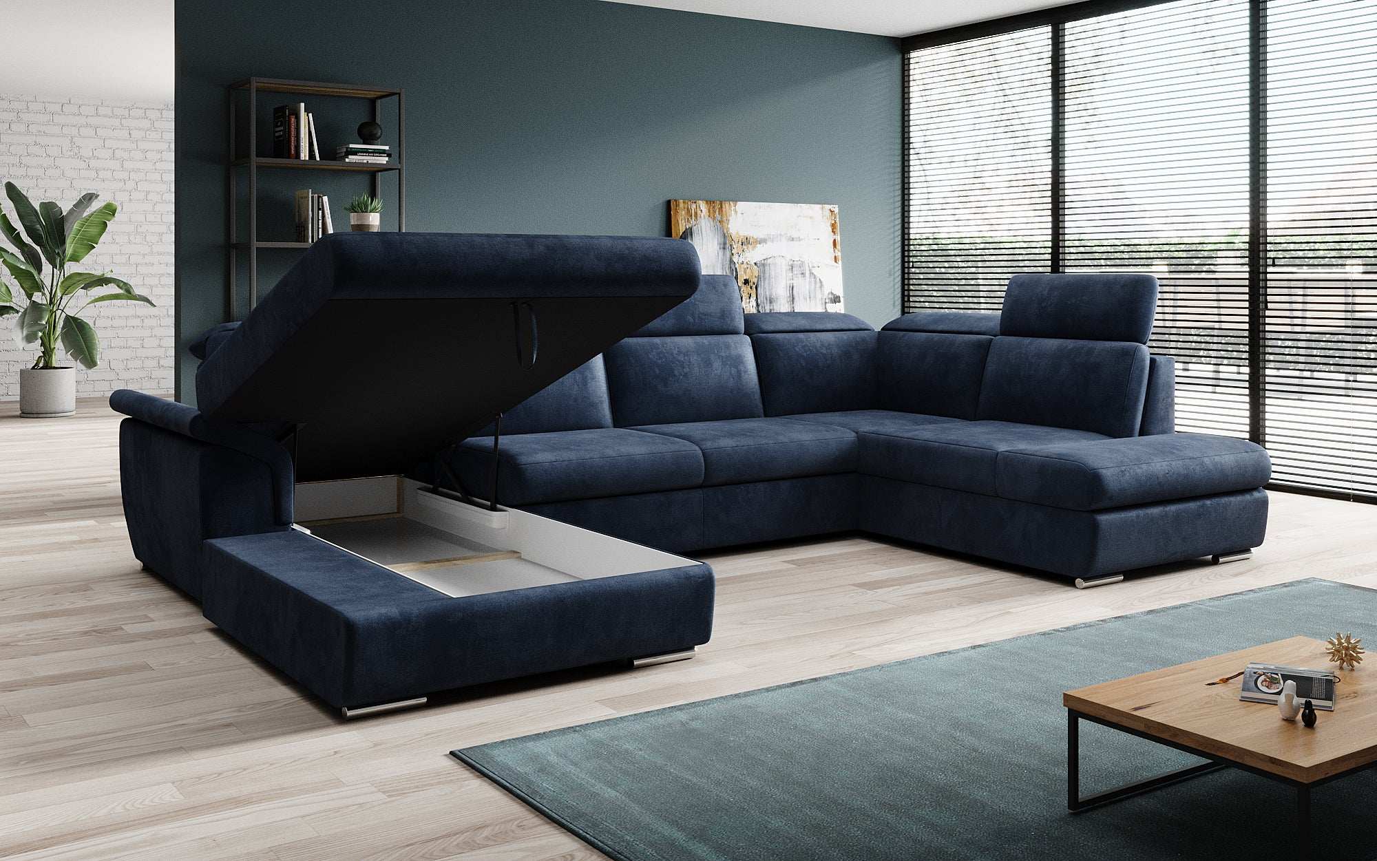 Designer Sofa Emiliano with Sleeping and Folding Function