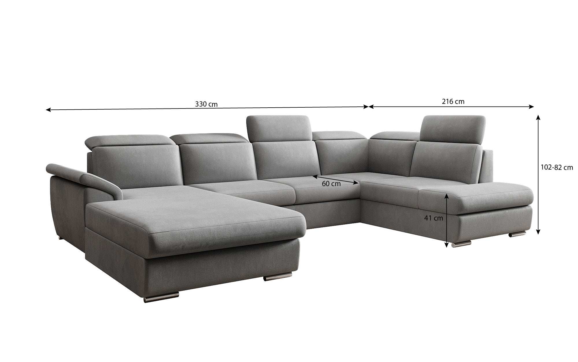 Designer Sofa Emiliano with Sleeping and Folding Function