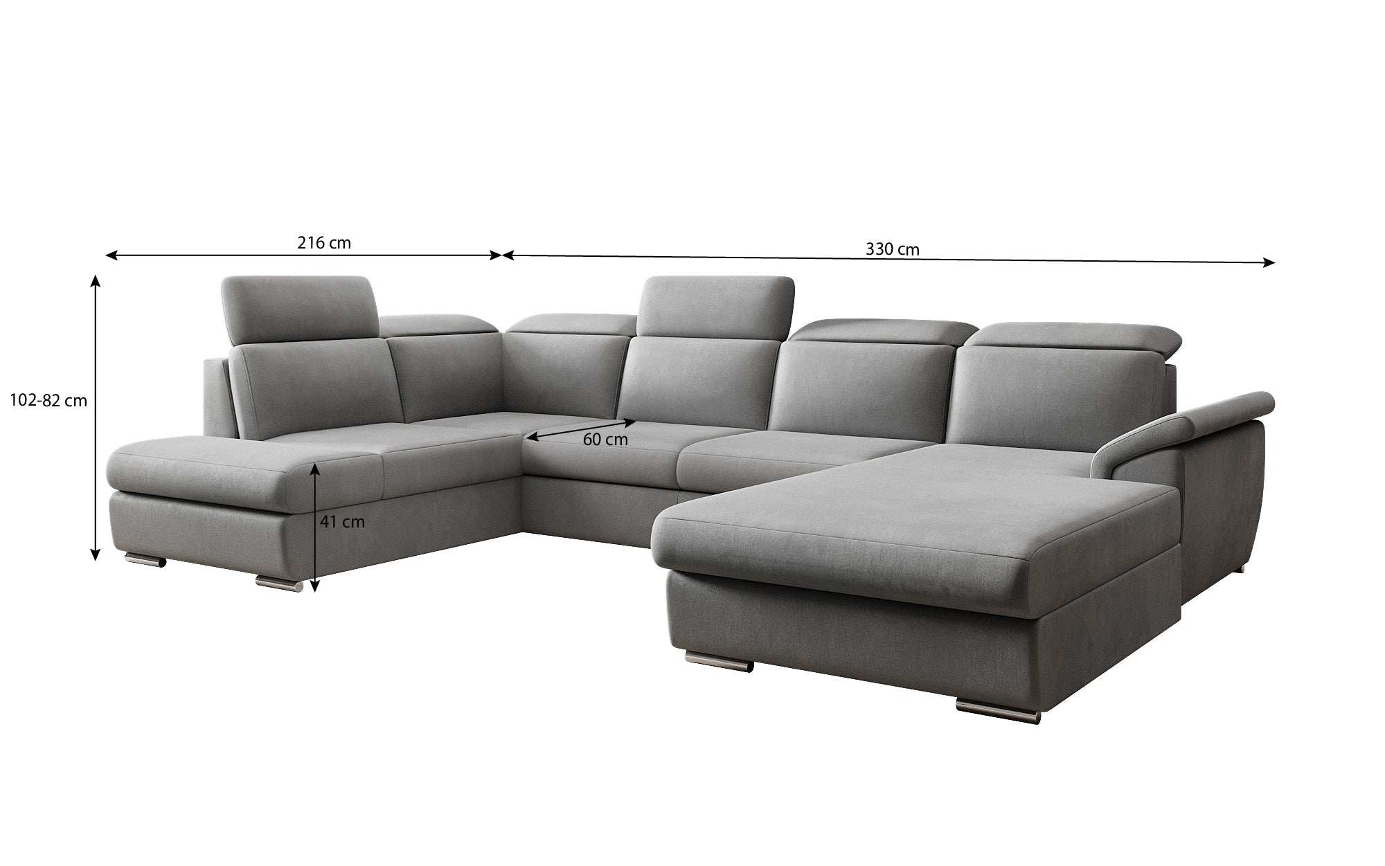 Designer Sofa Emiliano with Sleeping and Folding Function