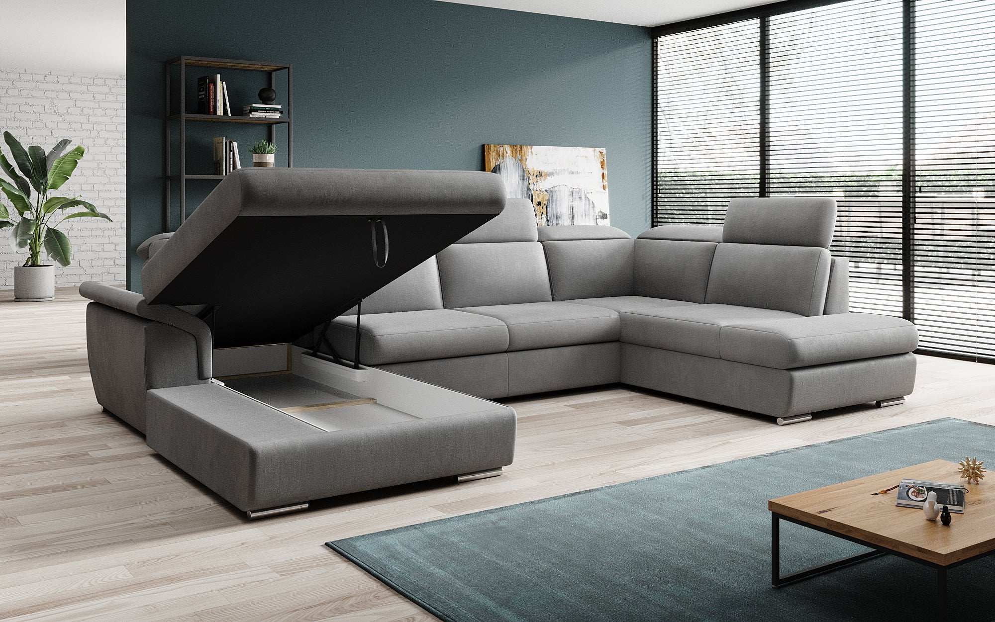 Designer Sofa Emiliano with Sleeping and Folding Function