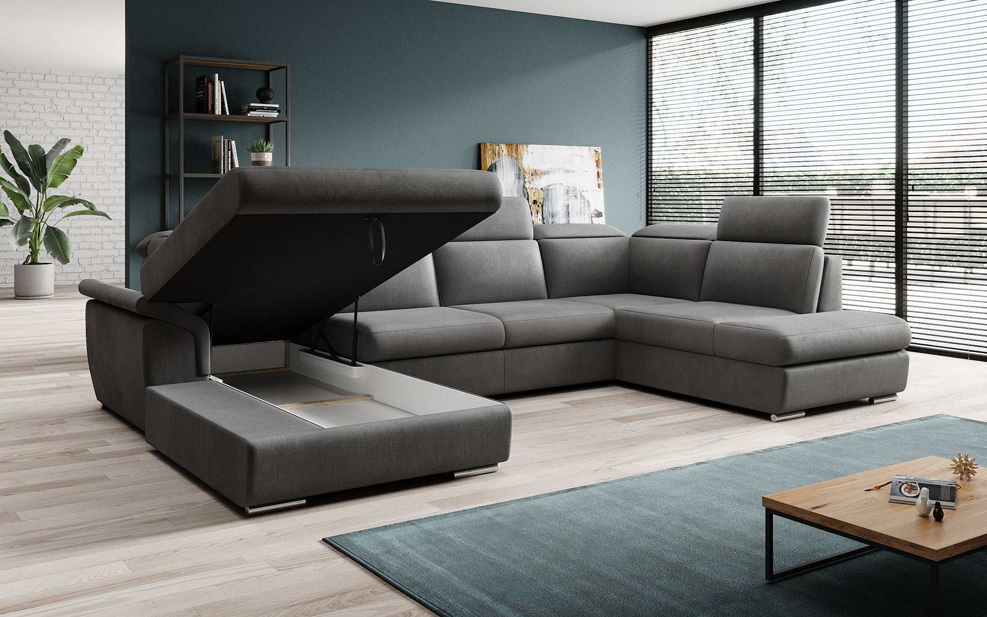Designer Sofa Emiliano with Sleeping and Folding Function