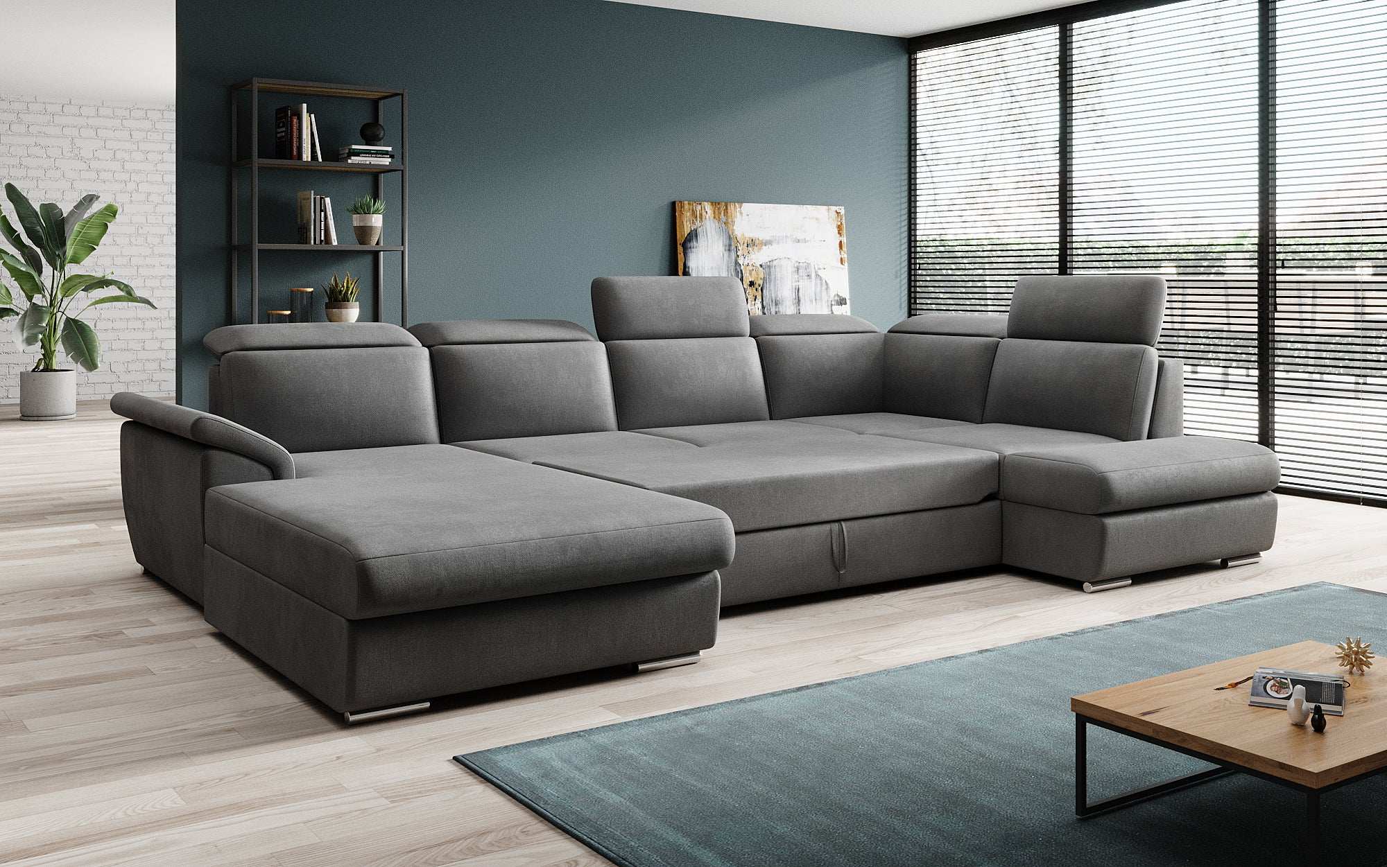 Designer Sofa Emiliano with Sleeping and Folding Function