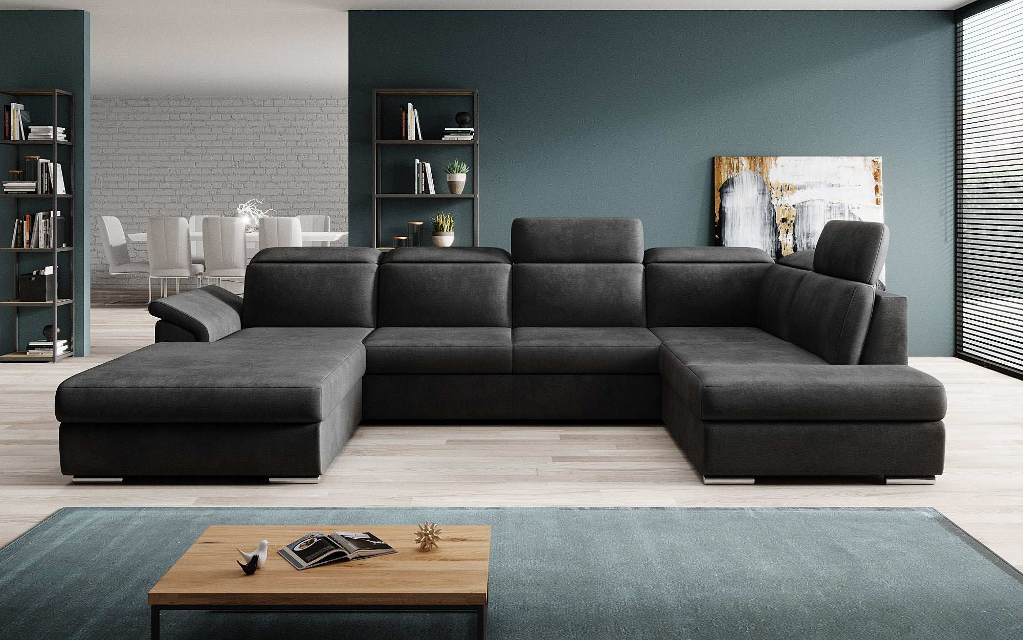 Designer Sofa Emiliano with Sleeping and Folding Function