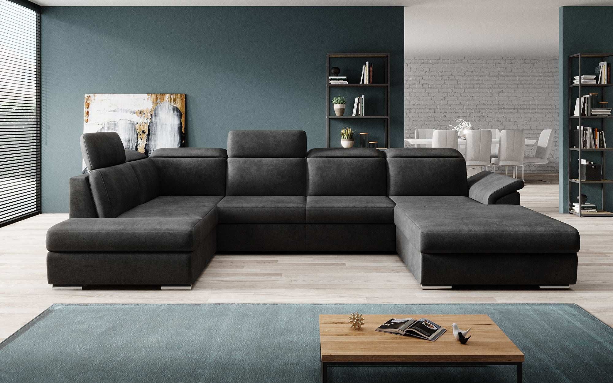 Designer Sofa Emiliano with Sleeping and Folding Function