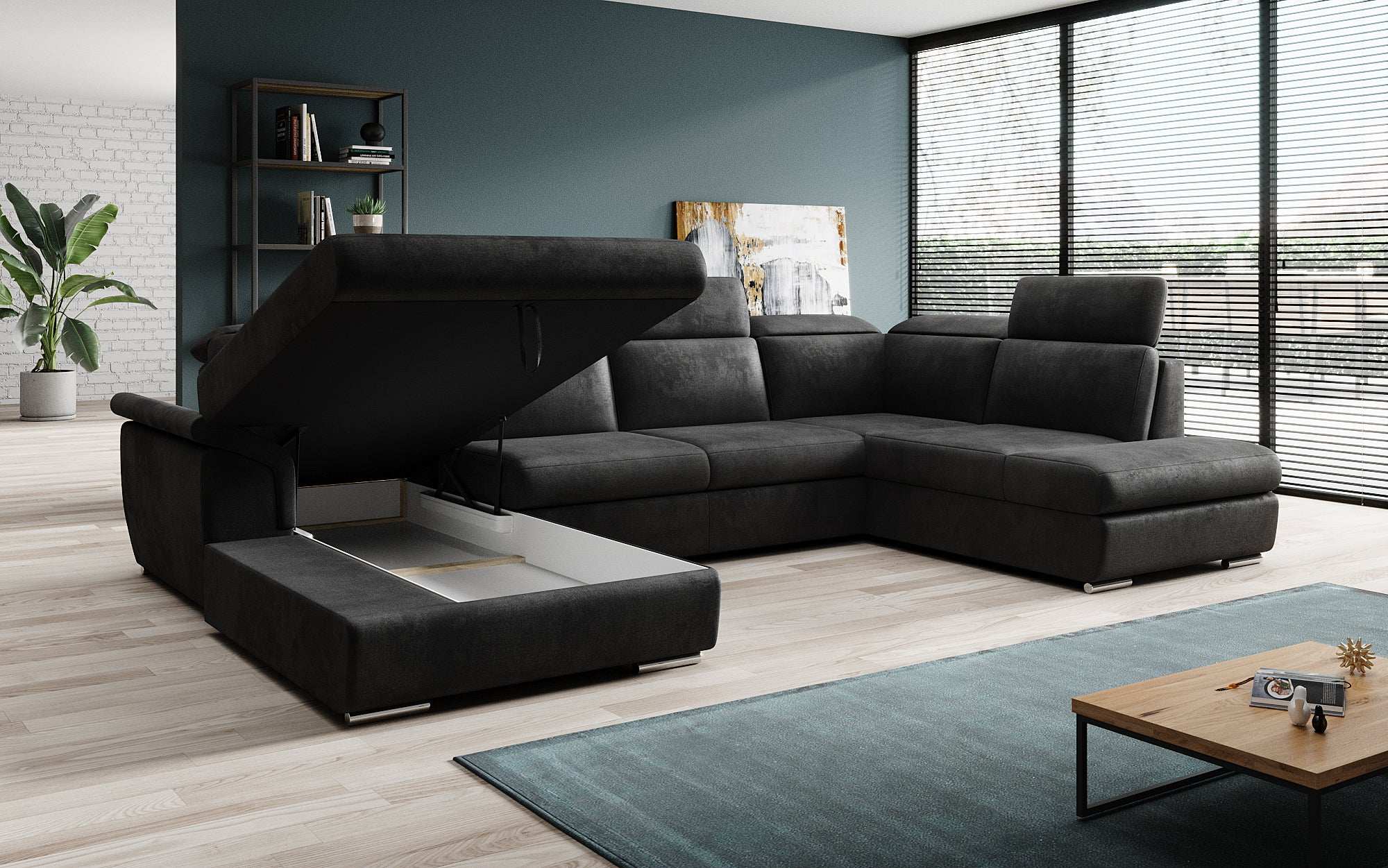 Designer Sofa Emiliano with Sleeping and Folding Function