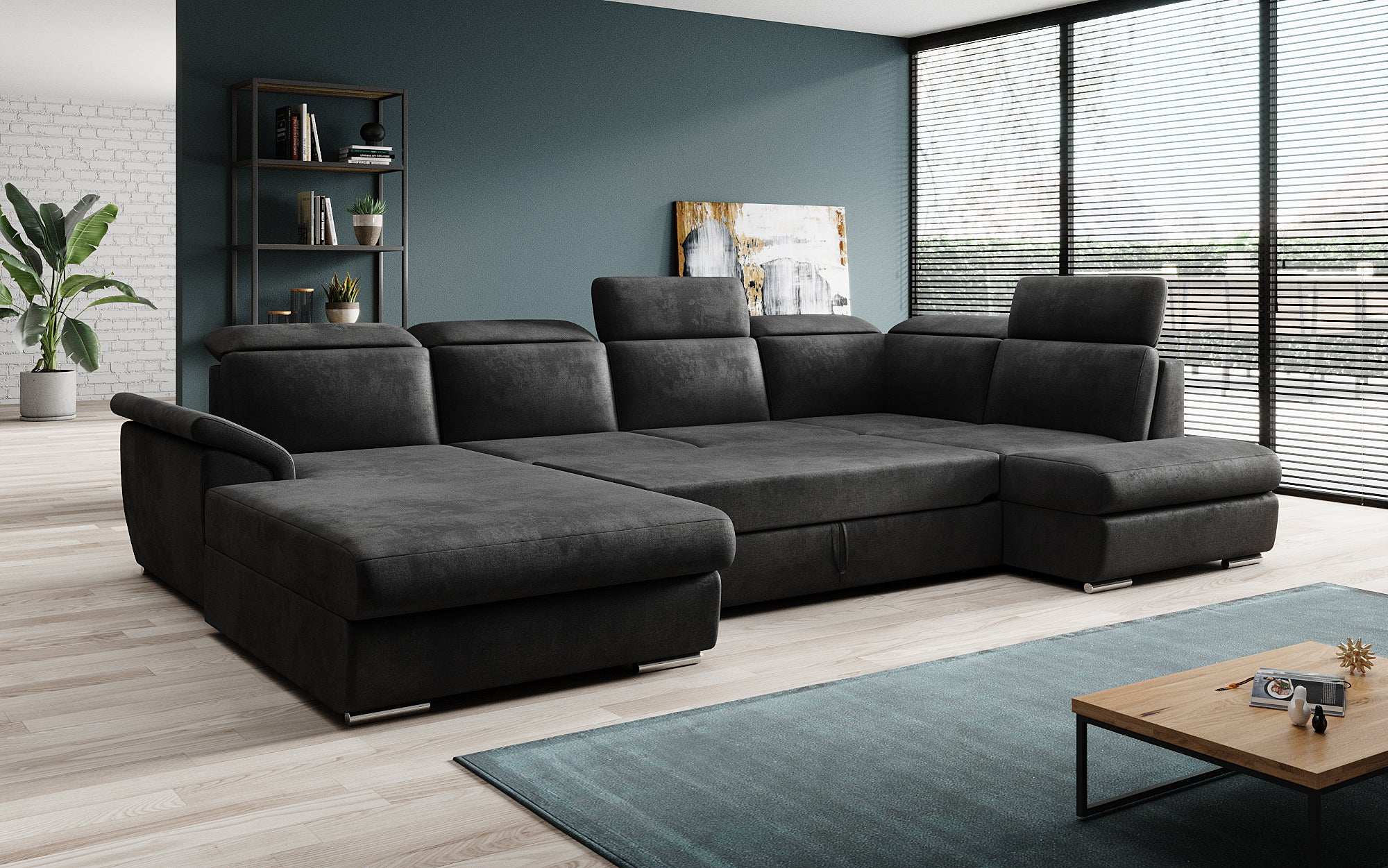 Designer Sofa Emiliano with Sleeping and Folding Function