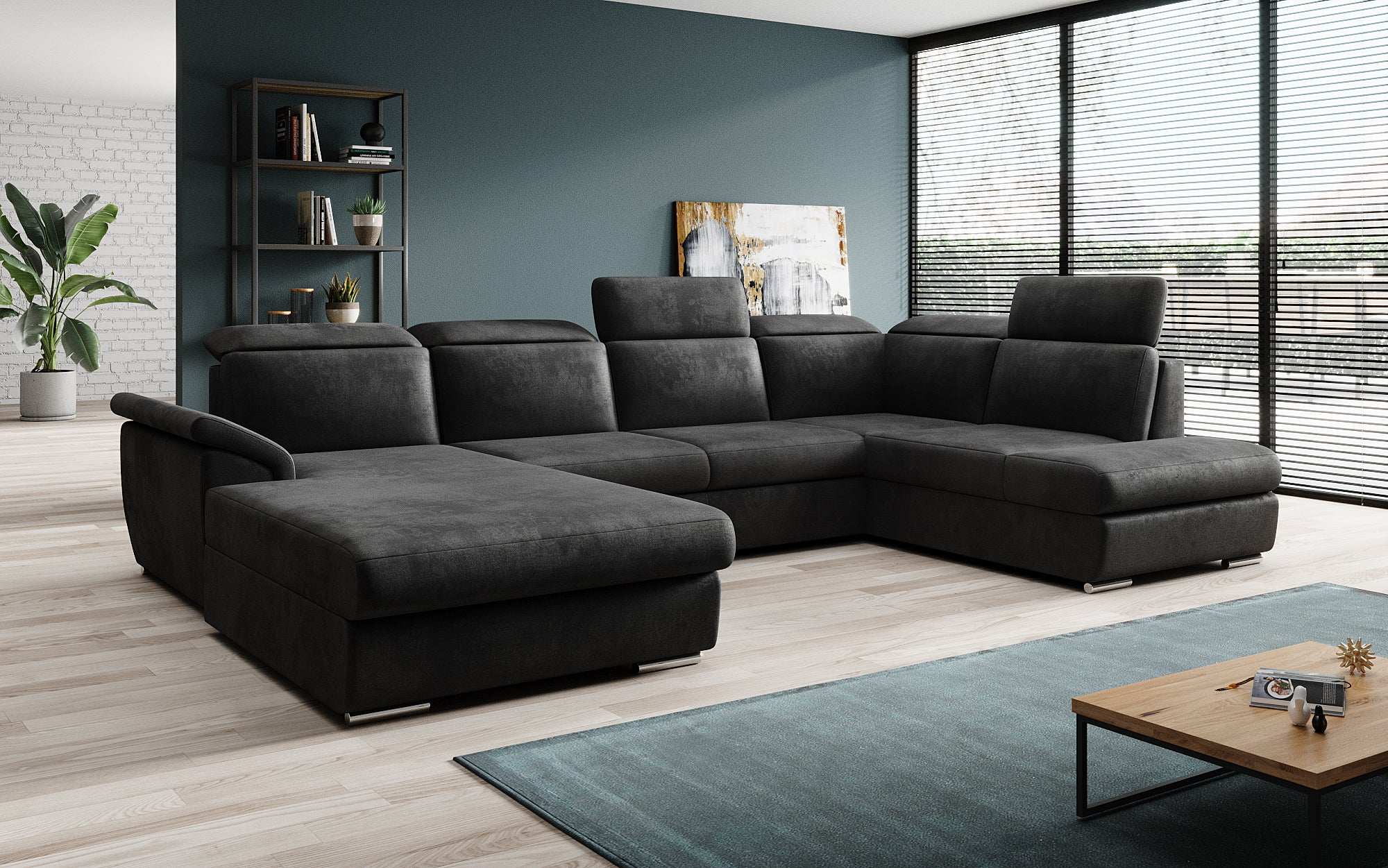 Designer Sofa Emiliano with Sleeping and Folding Function