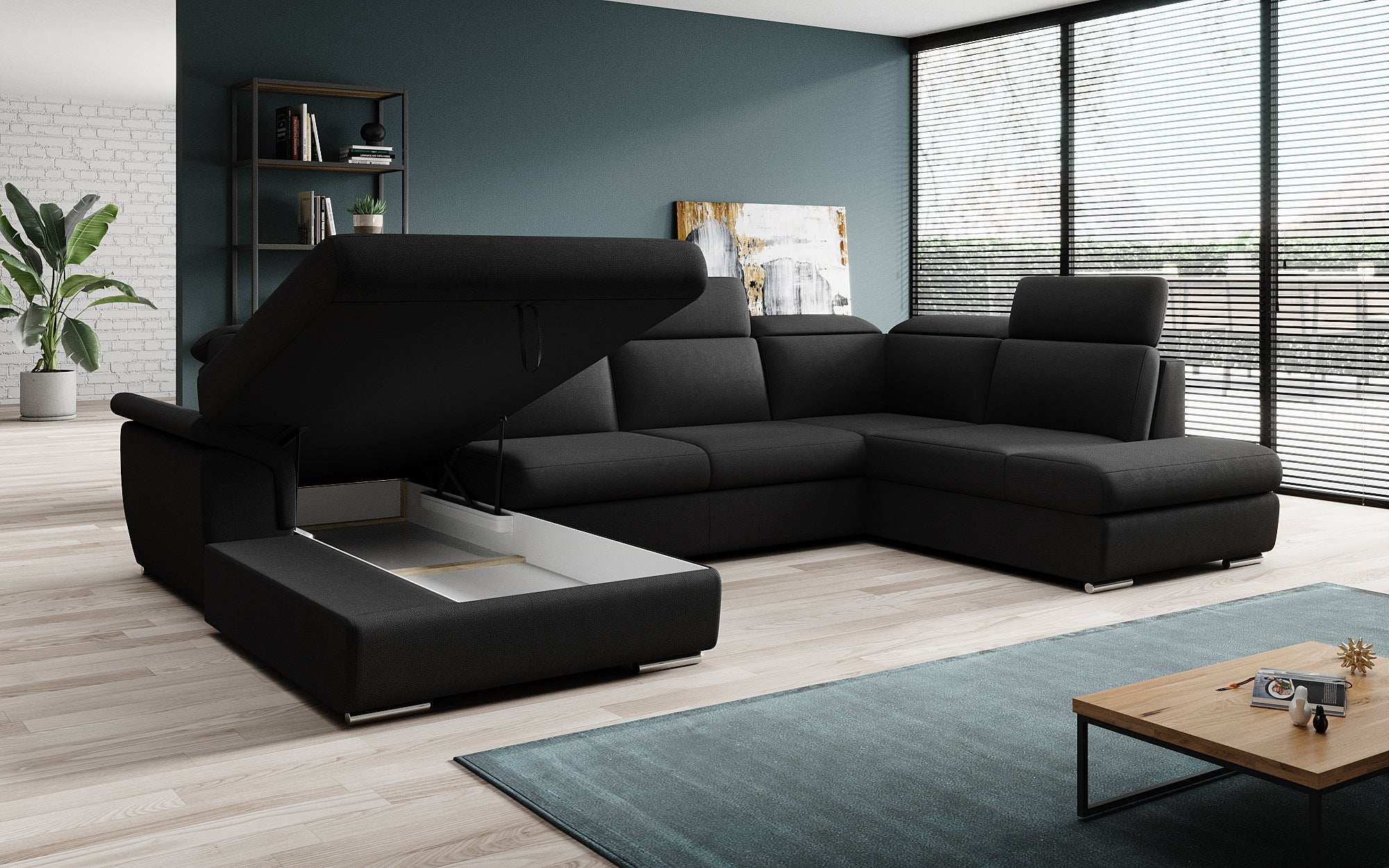 Designer Sofa Emiliano with Sleeping and Folding Function