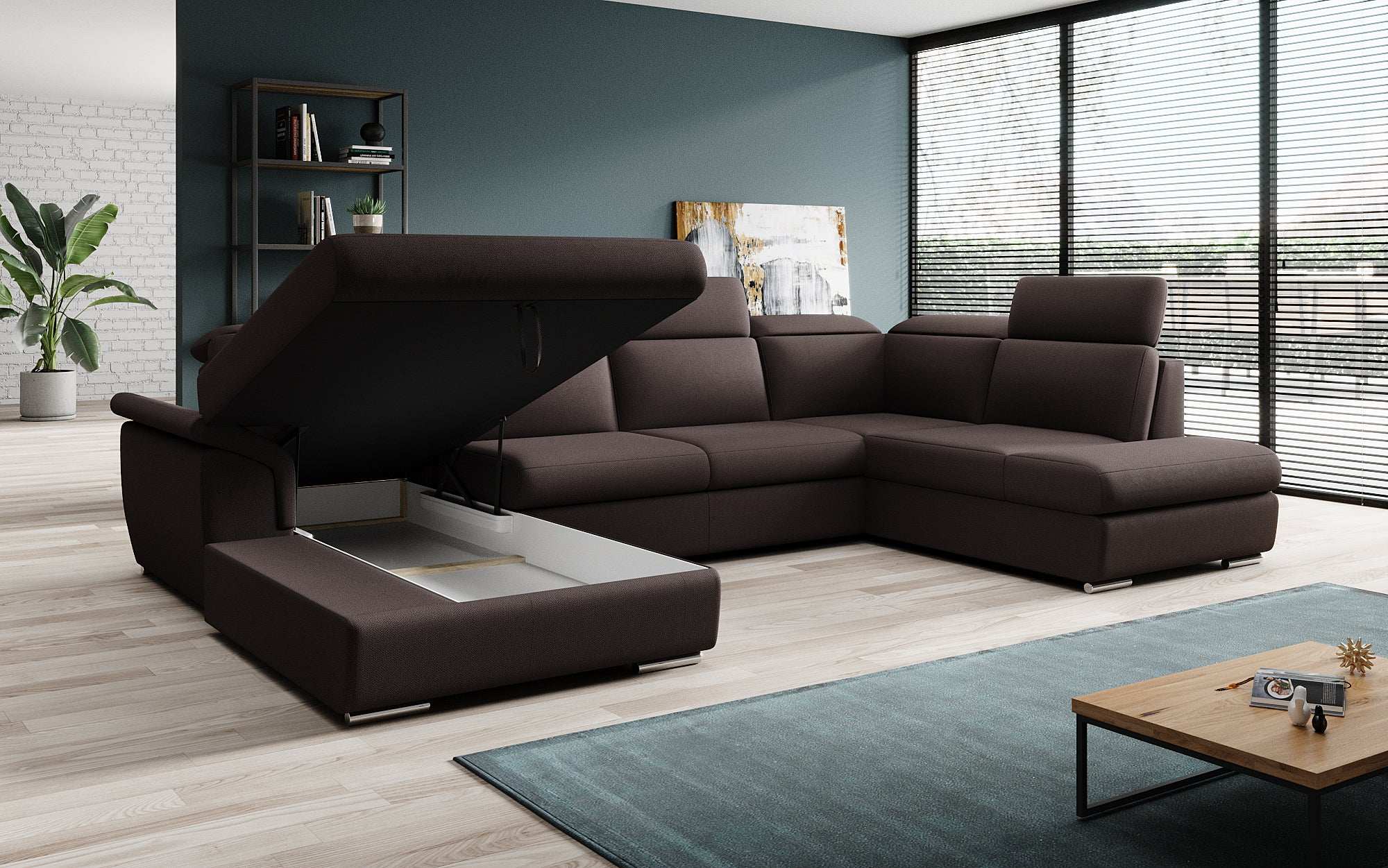 Designer Sofa Emiliano with Sleeping and Folding Function