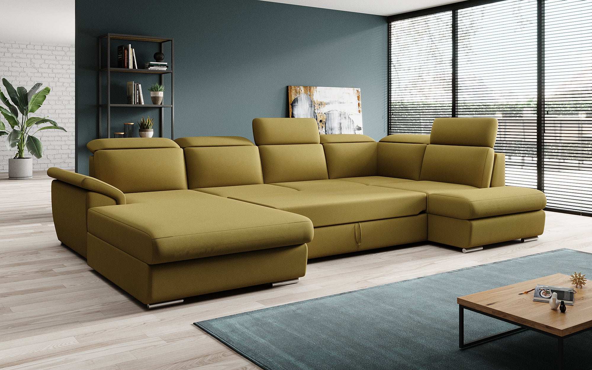 Designer Sofa Emiliano with Sleeping and Folding Function