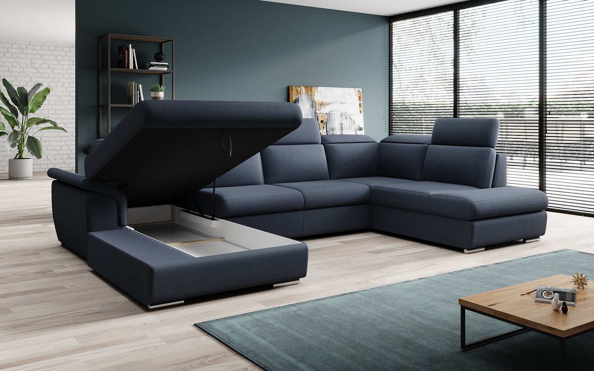 Designer Sofa Emiliano with Sleeping and Folding Function