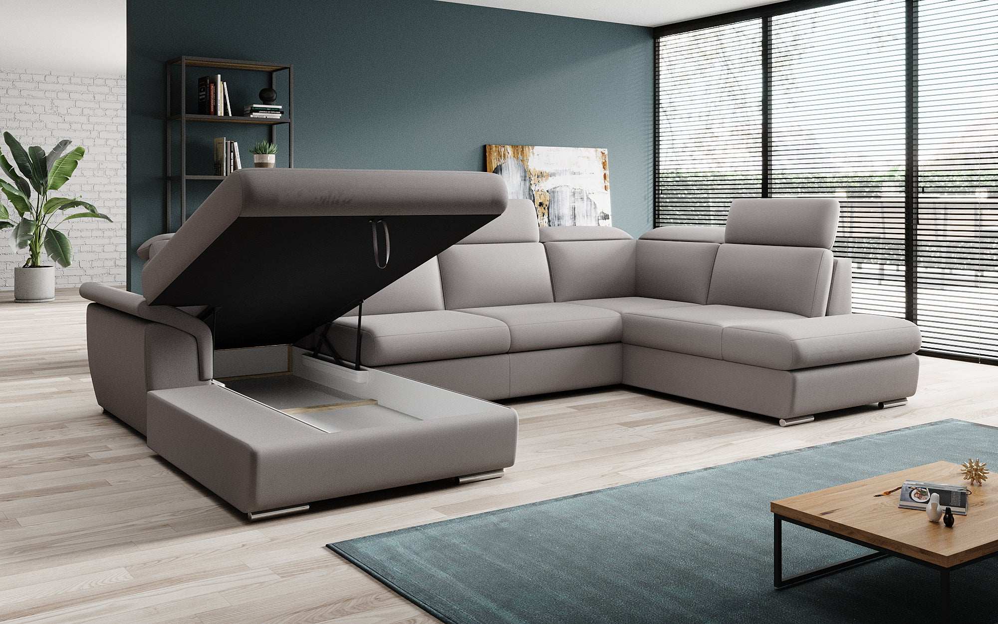 Designer Sofa Emiliano with Sleeping and Folding Function