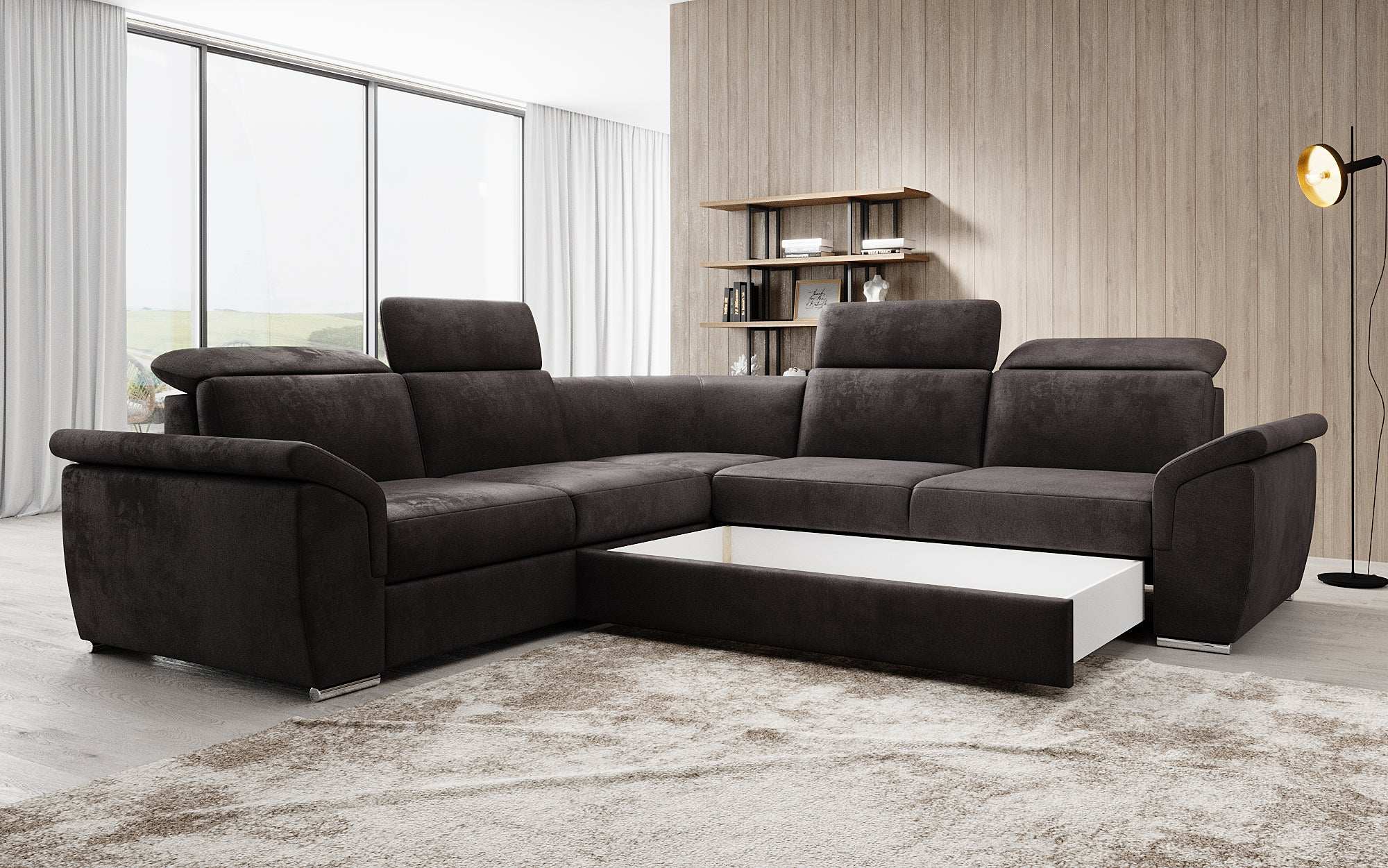 Designer Sofa Fernando with Sleeping Function and Storage Space