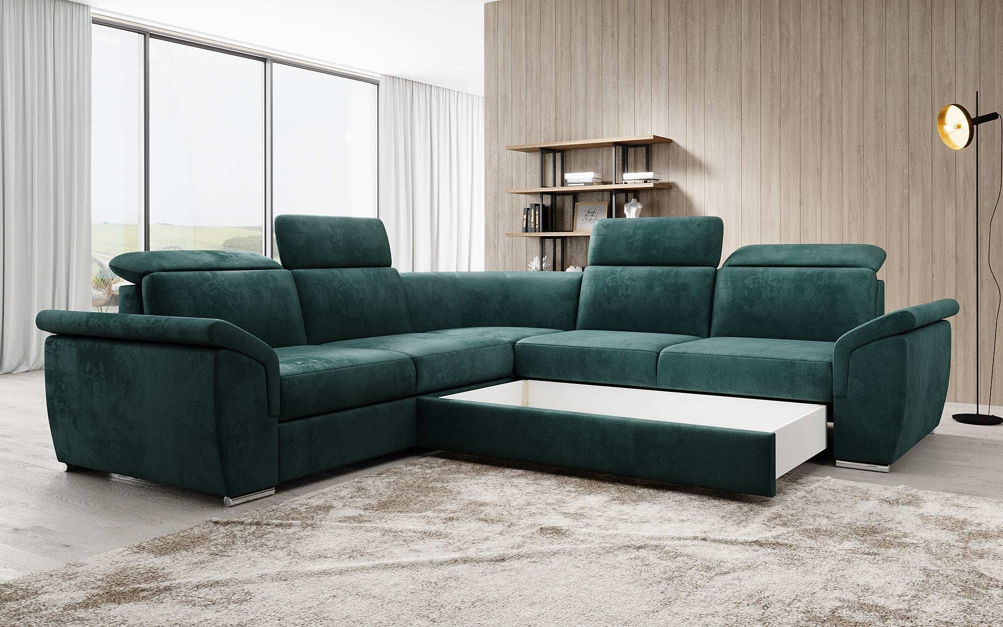 Designer Sofa Fernando with Sleeping Function and Storage Space