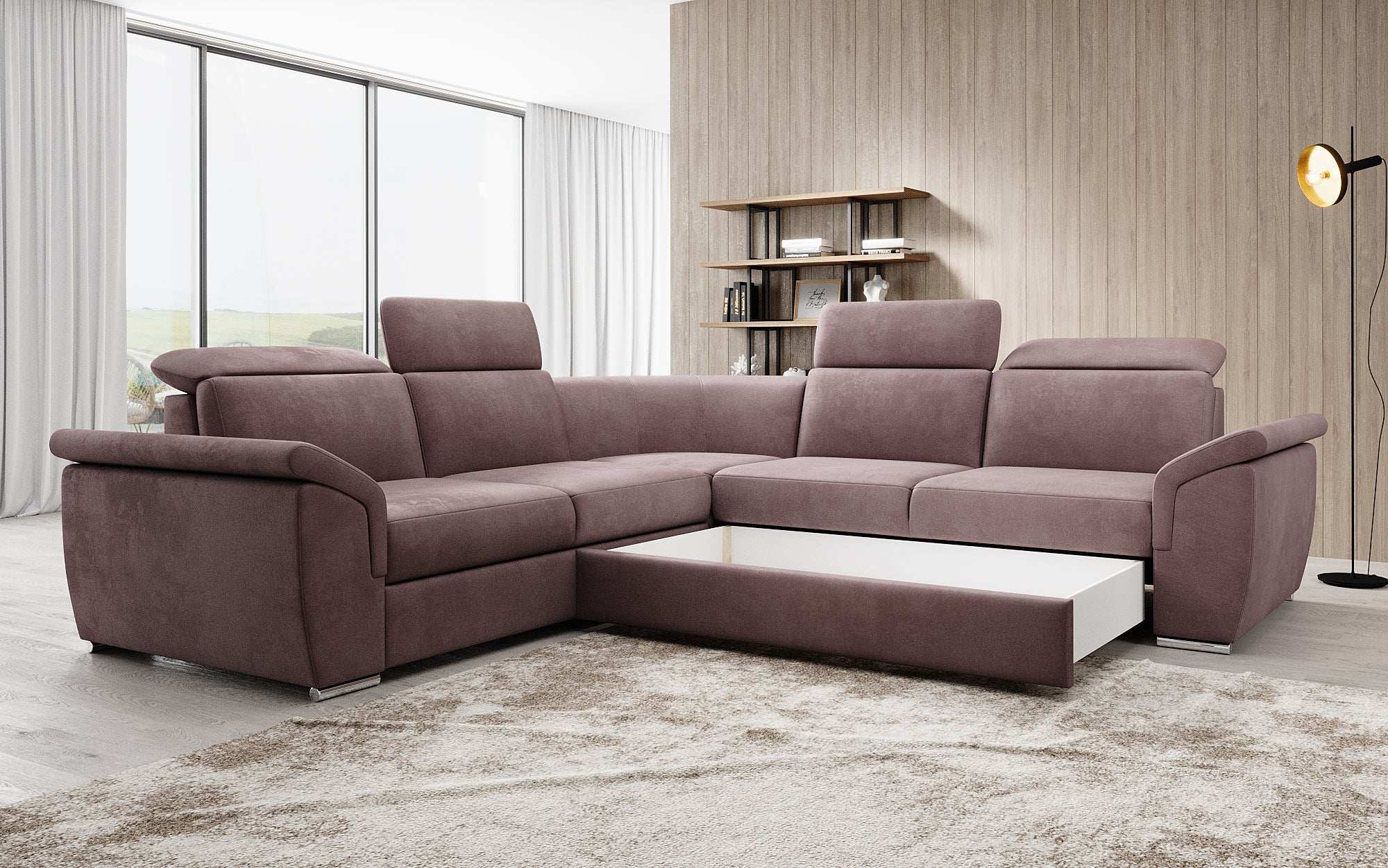 Designer Sofa Fernando with Sleeping Function and Storage Space