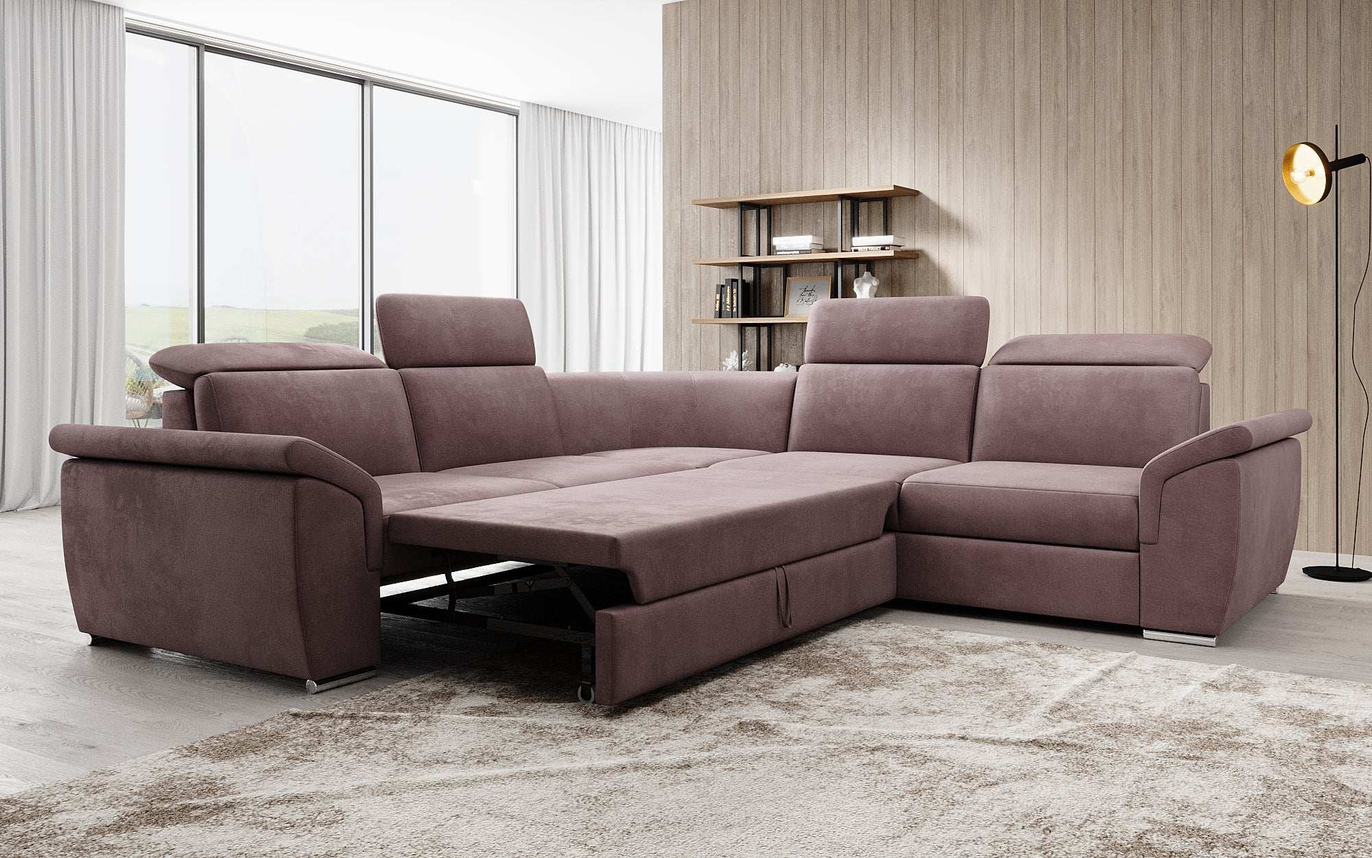 Designer Sofa Fernando with Sleeping Function and Storage Space