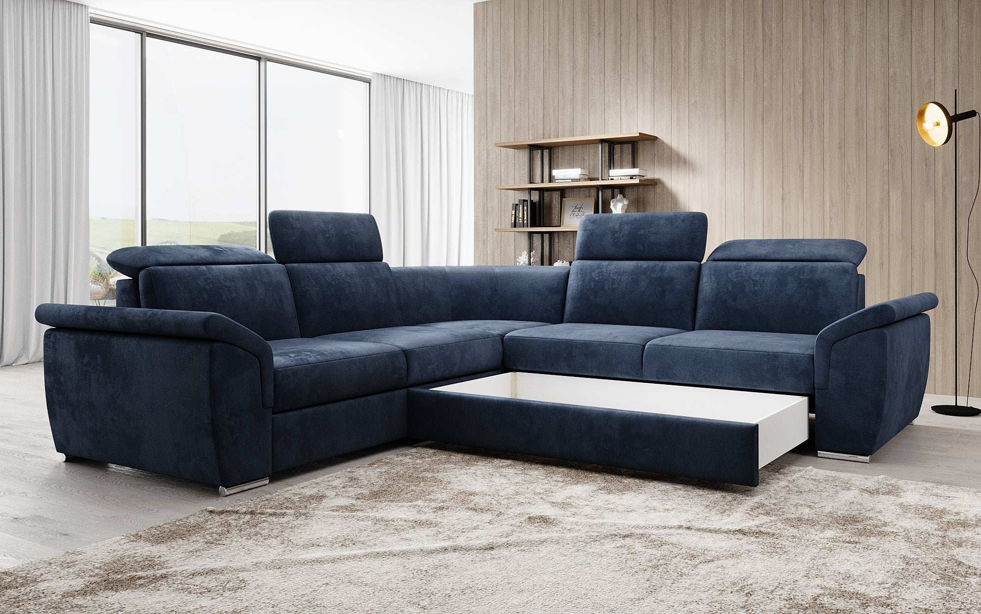 Designer Sofa Fernando with Sleeping Function and Storage Space
