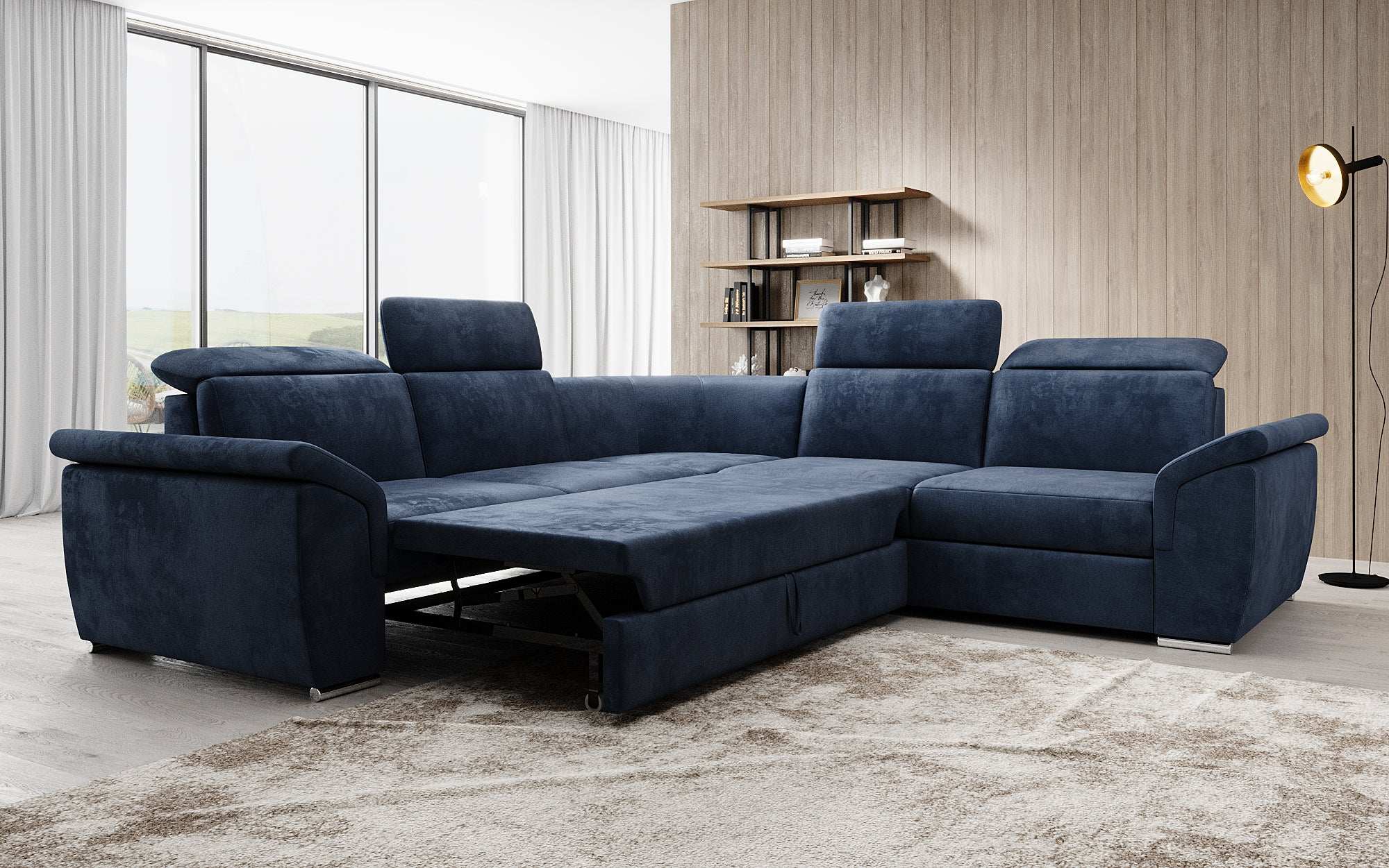 Designer Sofa Fernando with Sleeping Function and Storage Space