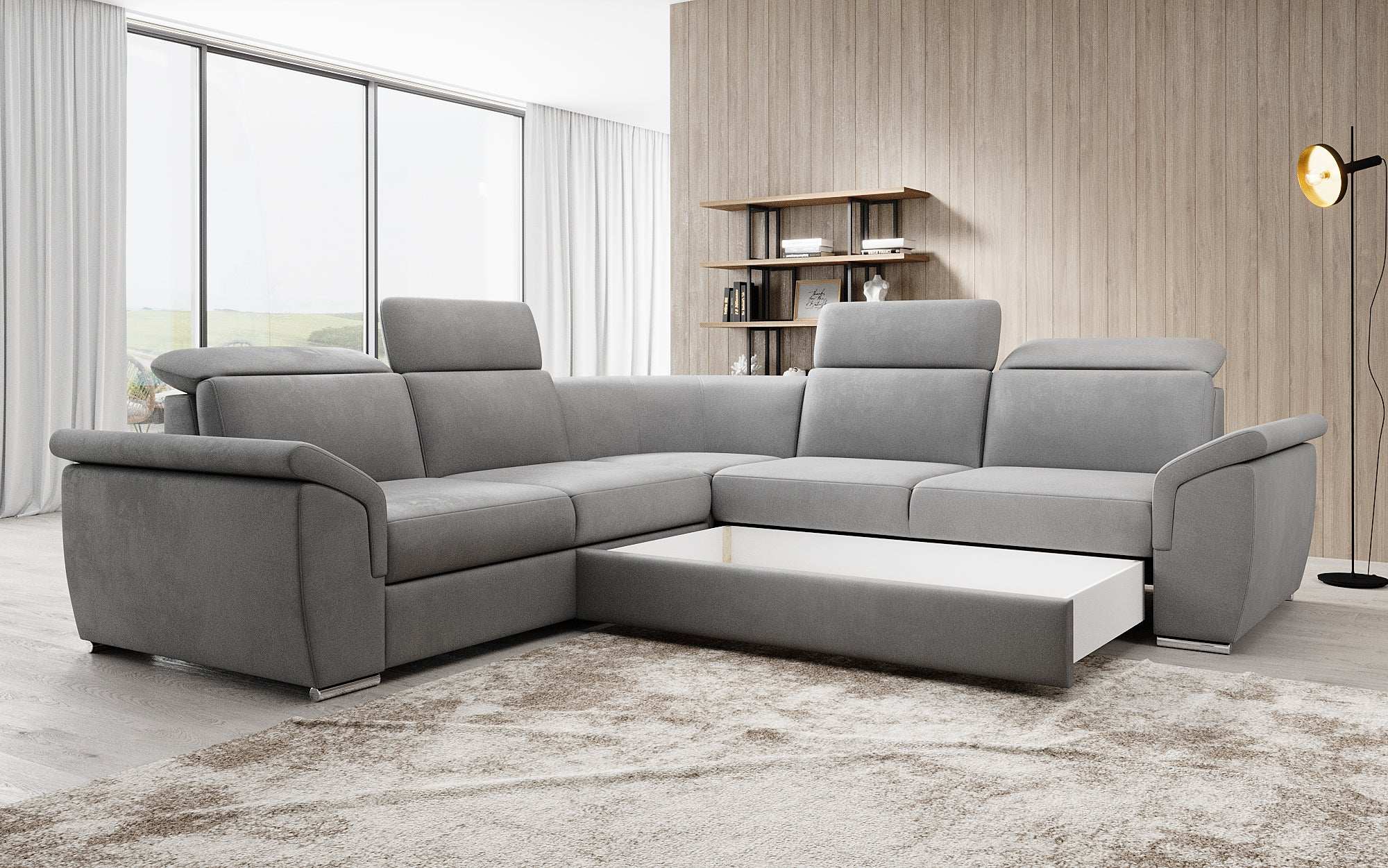 Designer Sofa Fernando with Sleeping Function and Storage Space