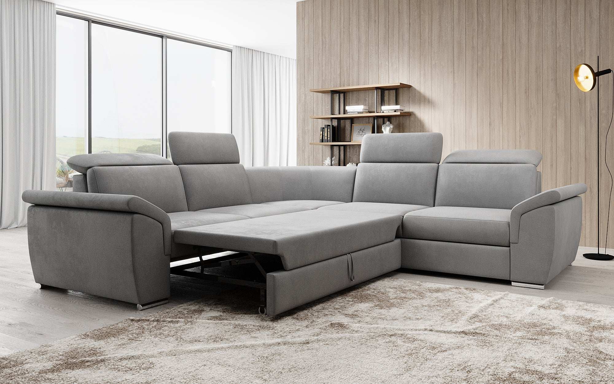 Designer Sofa Fernando with Sleeping Function and Storage Space