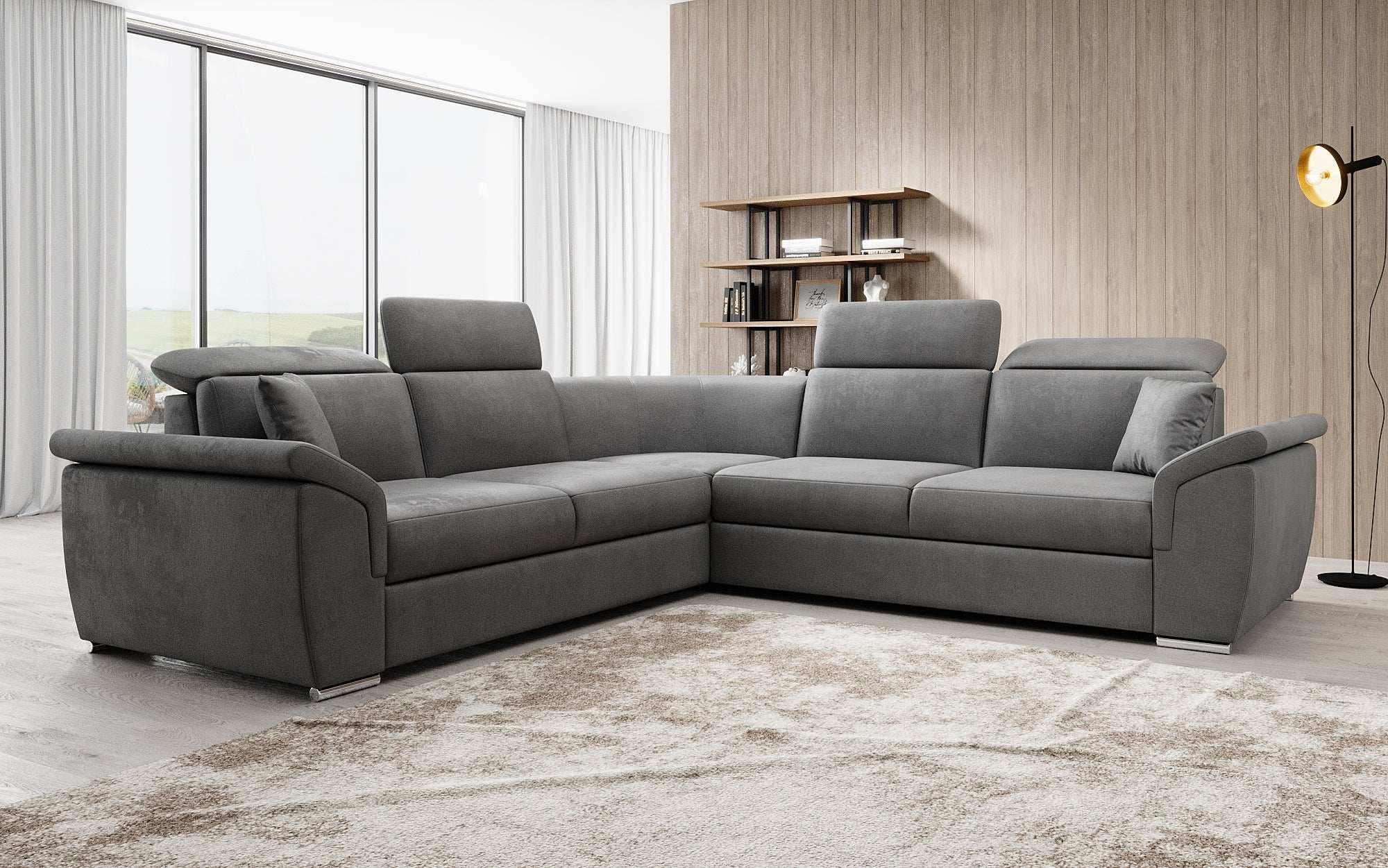 Designer Sofa Fernando with Sleeping Function and Storage Space
