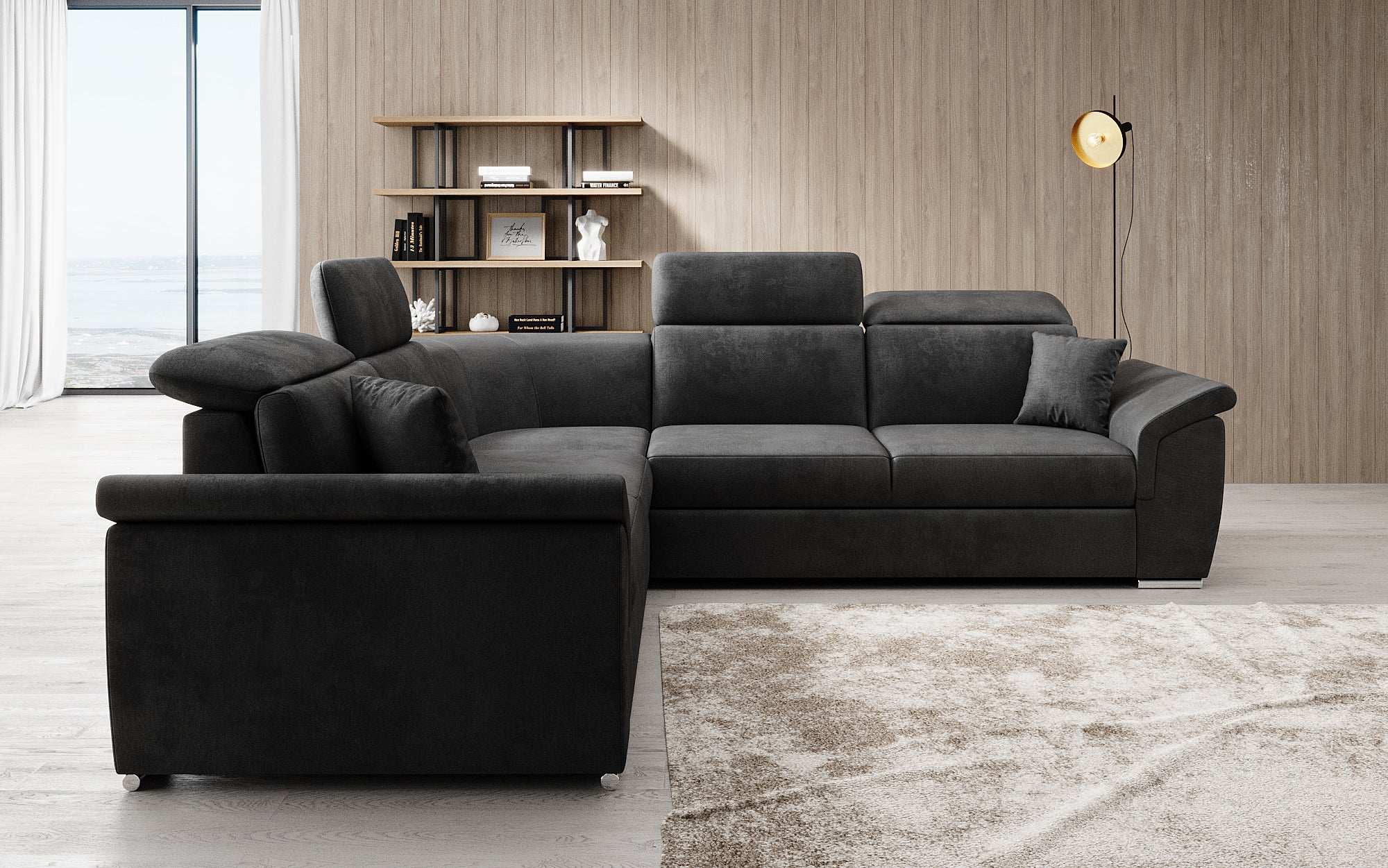 Designer Sofa Fernando with Sleeping Function and Storage Space