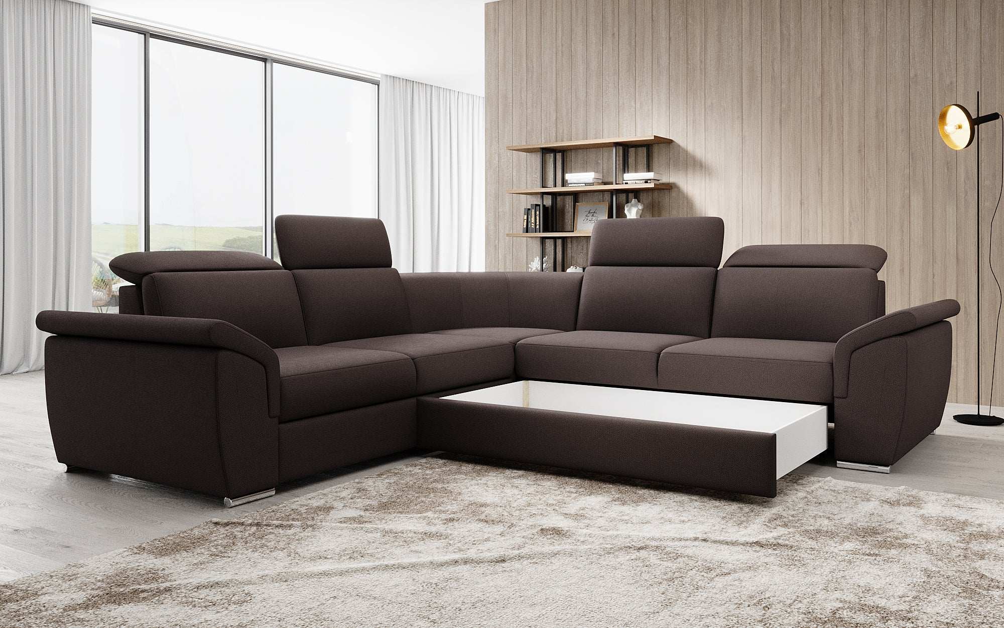 Designer Sofa Fernando with Sleeping Function and Storage Space