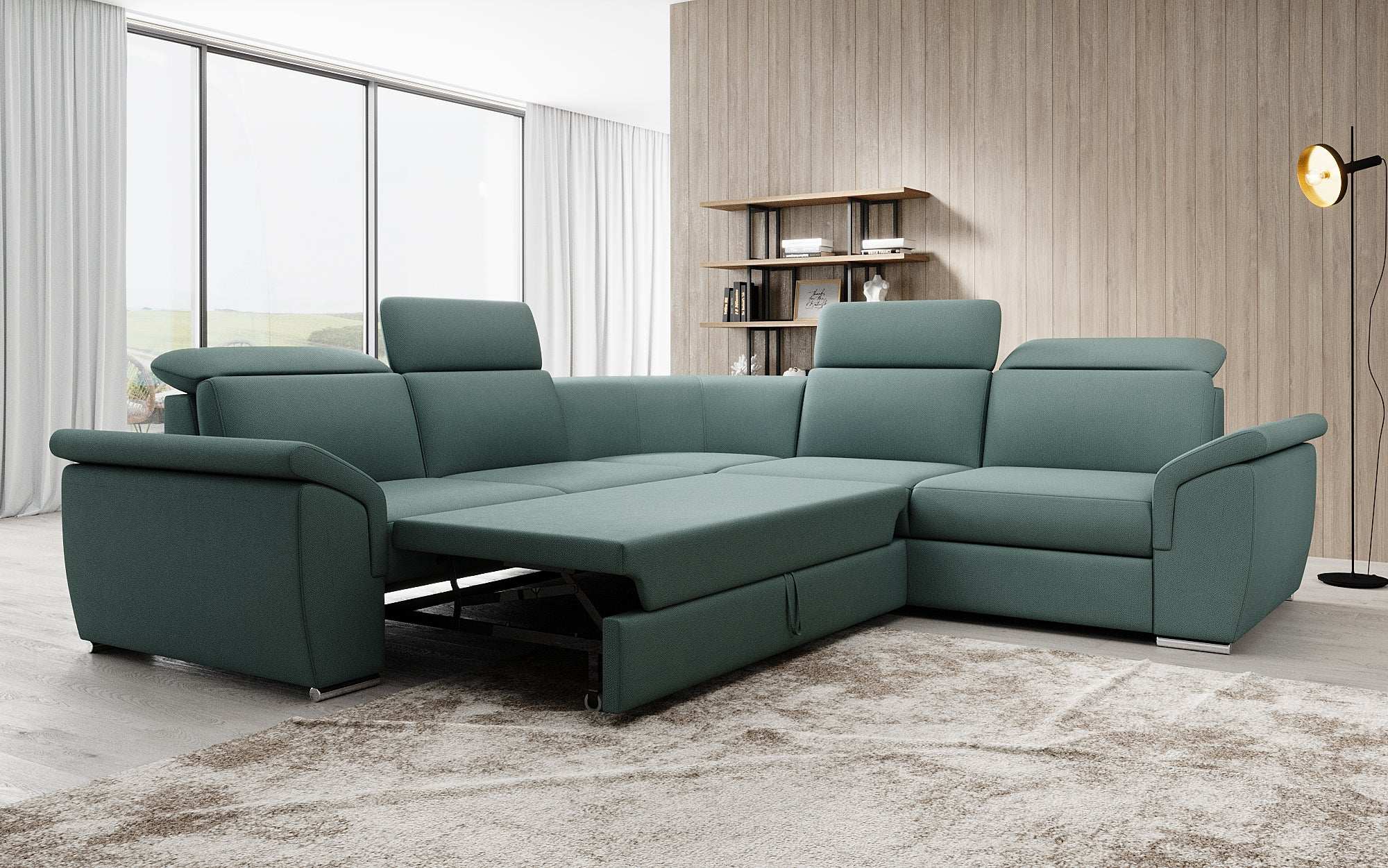 Designer Sofa Fernando with Sleeping Function and Storage Space